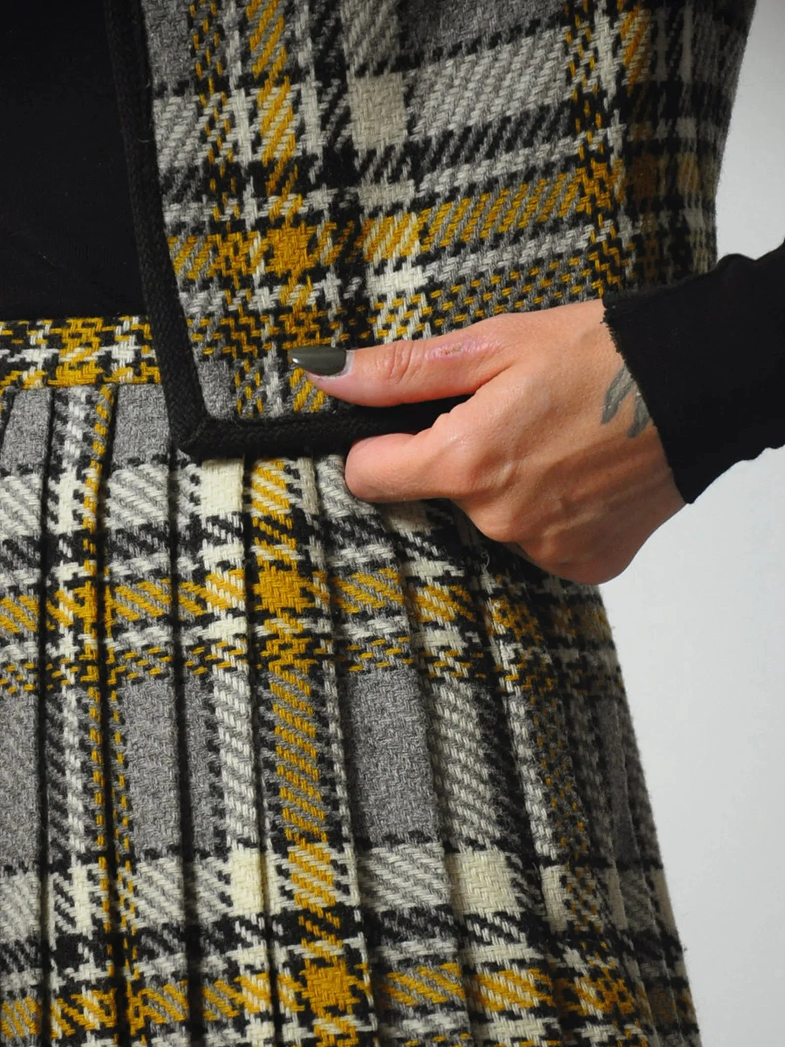 1950's Tartan Plaid Wool Skirt & Vest