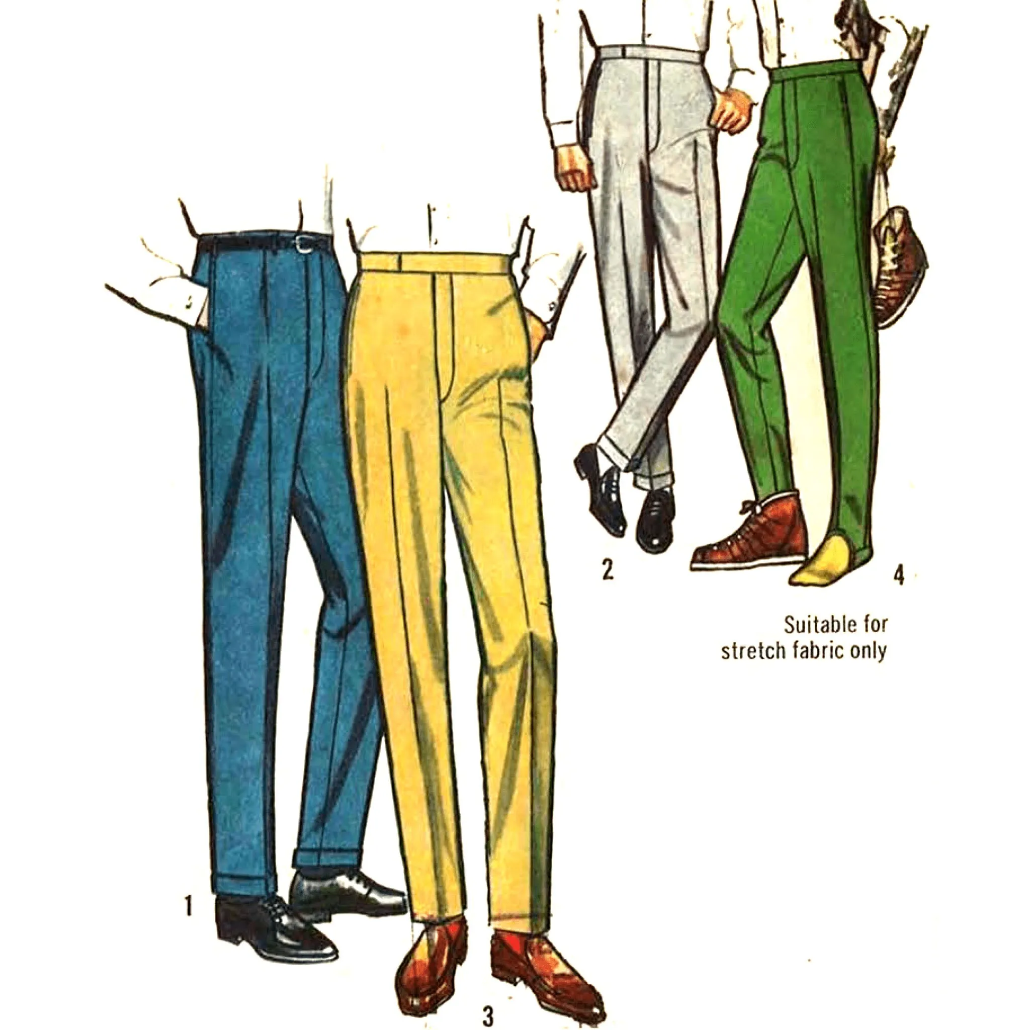 1960s Pattern, Men's Slacks, Trousers and Ski Pants - Waist 30" (76cm)