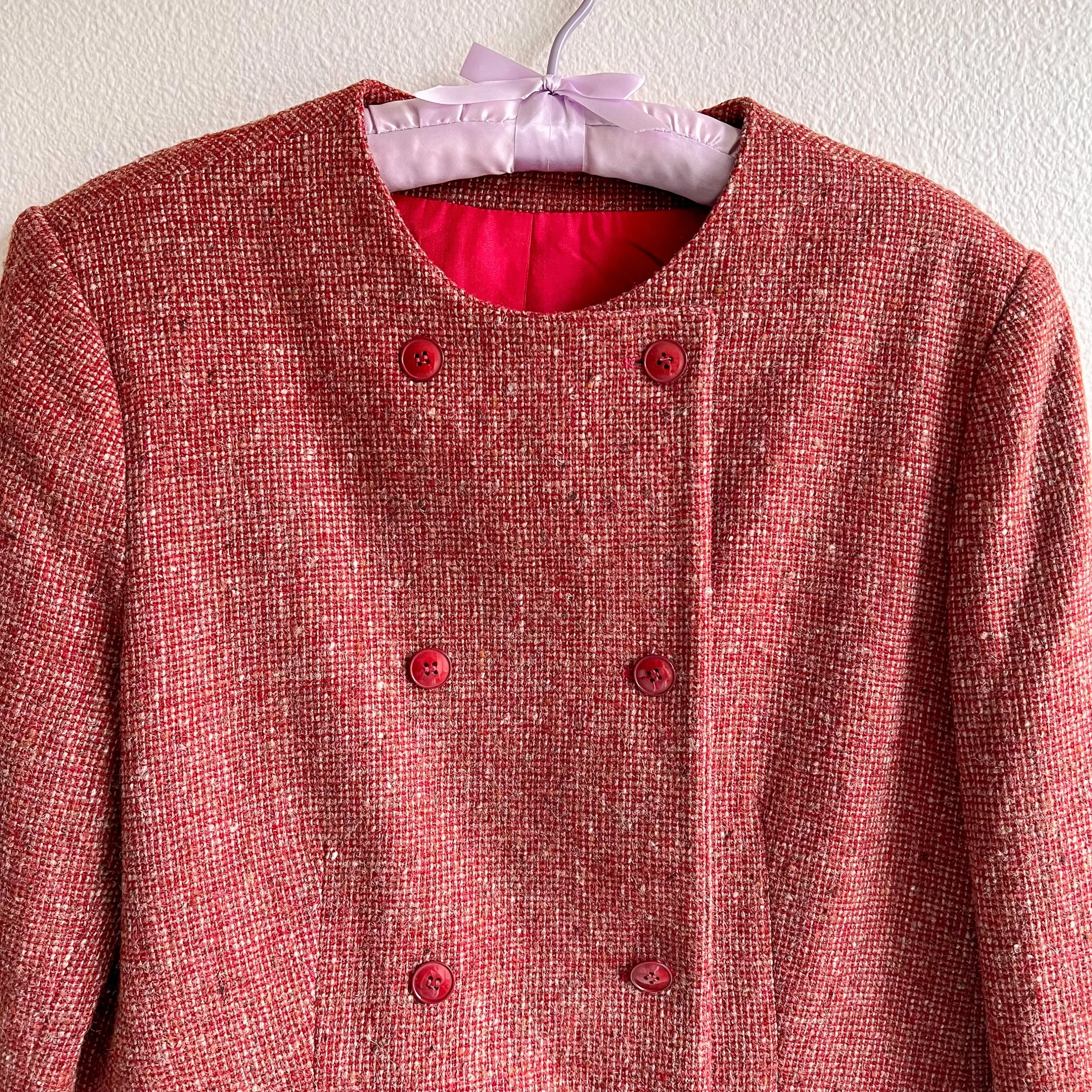 1980s Red Double Breasted Wool Blazer (M/L)