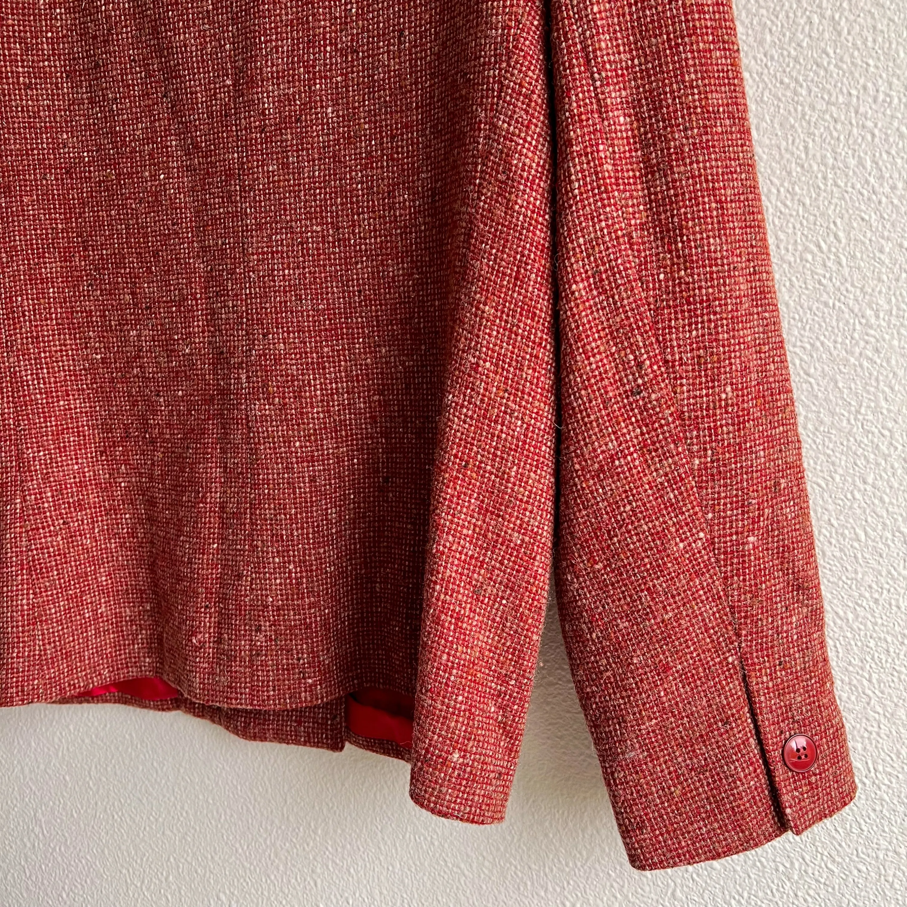 1980s Red Double Breasted Wool Blazer (M/L)