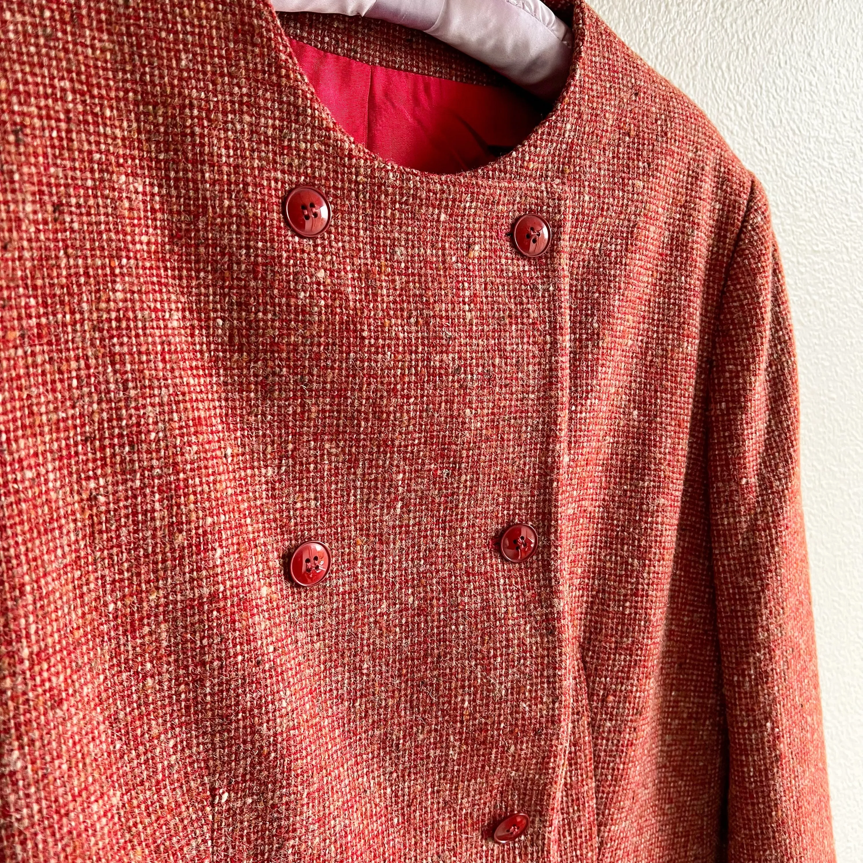 1980s Red Double Breasted Wool Blazer (M/L)