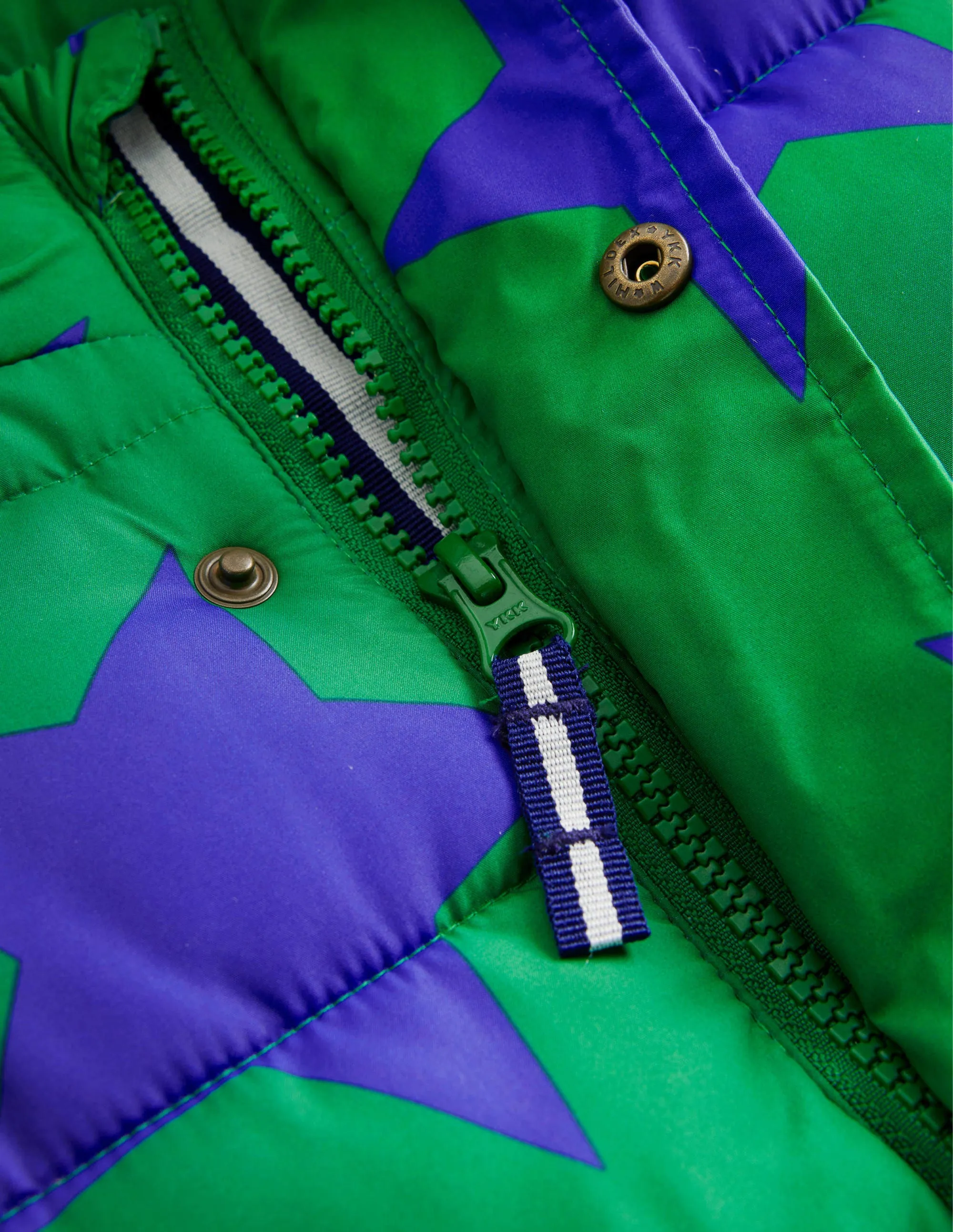 2-in-1 Padded Coat-Deep Green Star