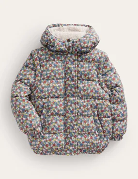 2-in-1 Padded Coat-Pebble Blue Flower Bud