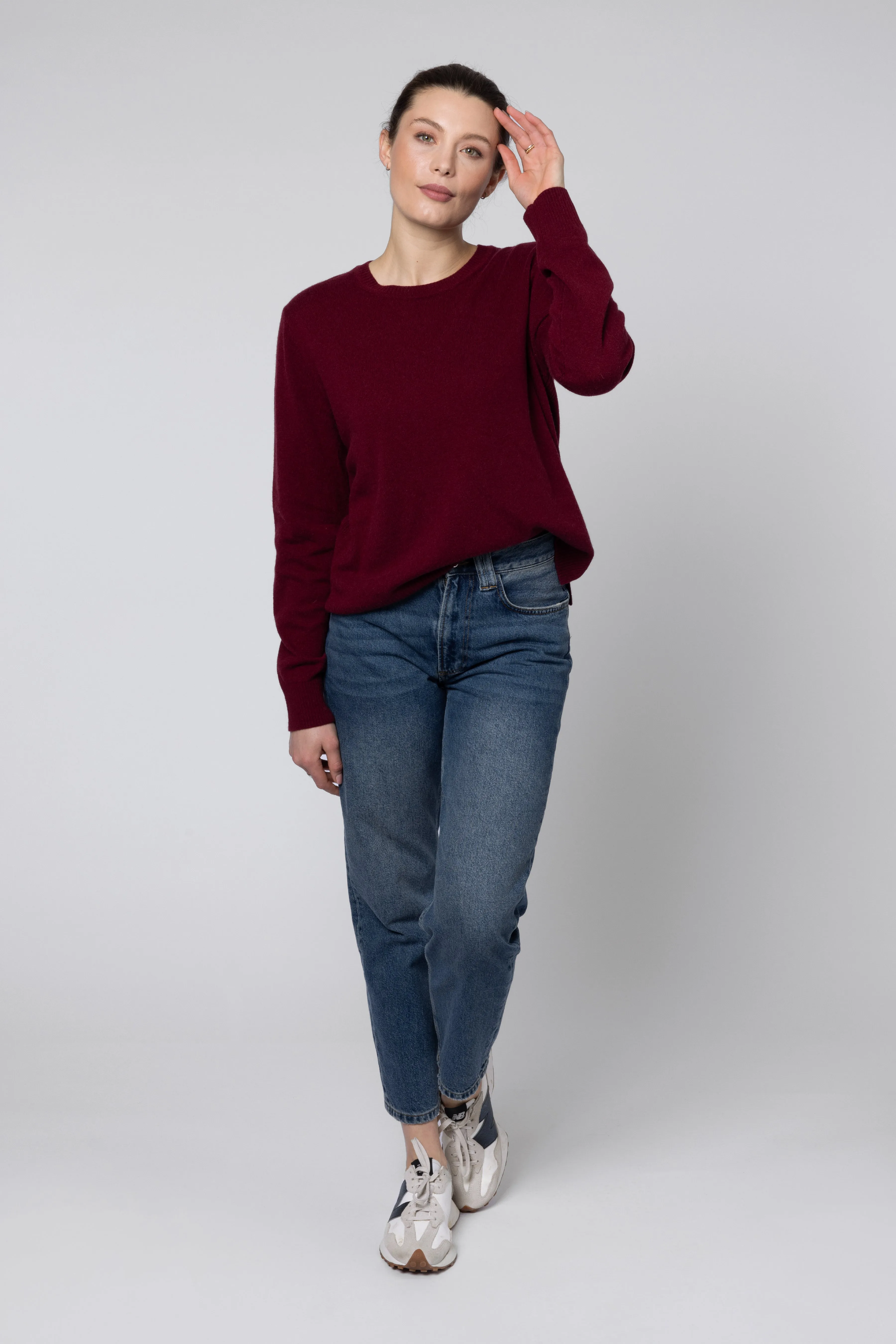 Alex Cashmere Blend Jumper (Burgundy)