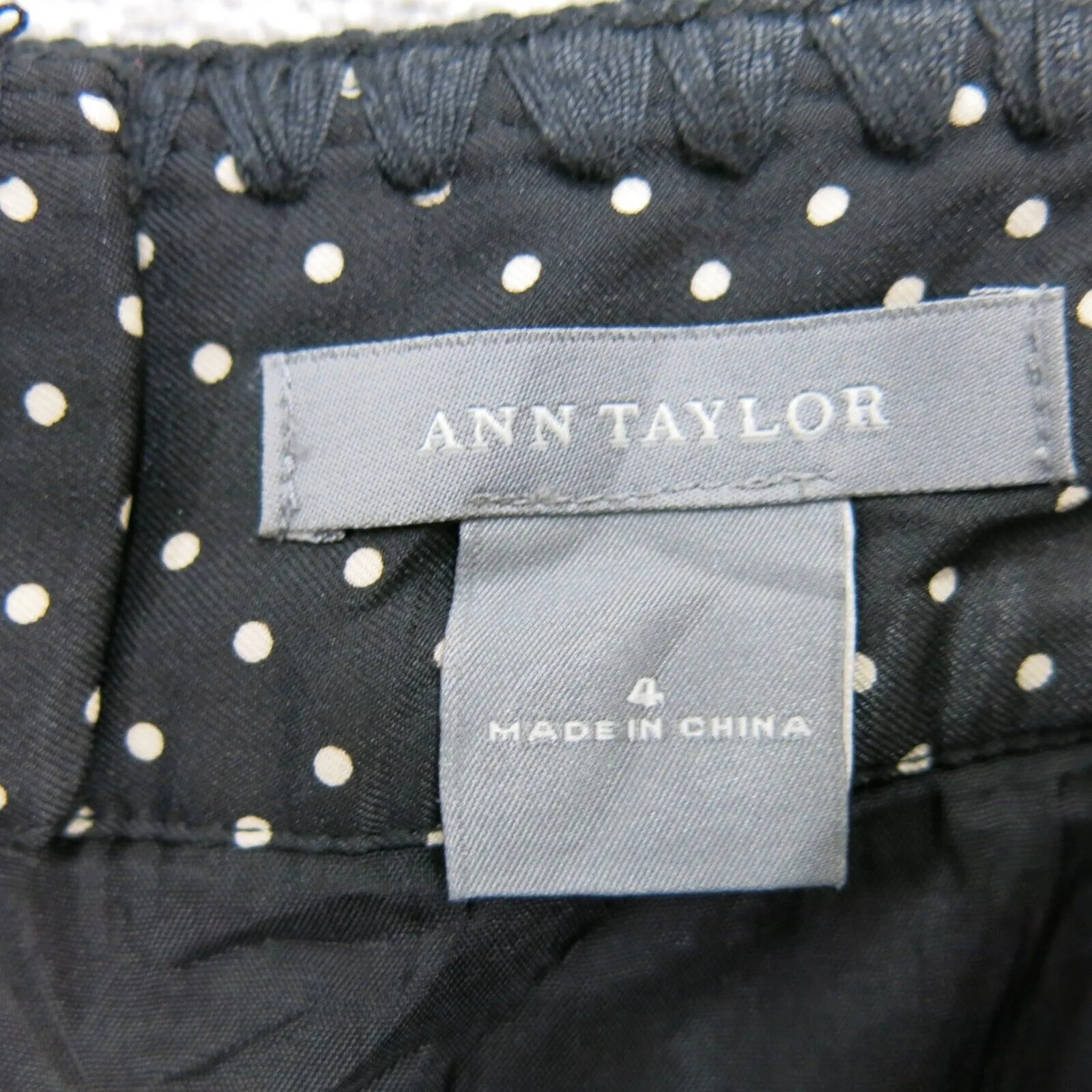 Ann Taylor Womens Polka Dot Peeking Pleated Skirt Pull on Black White Size 4