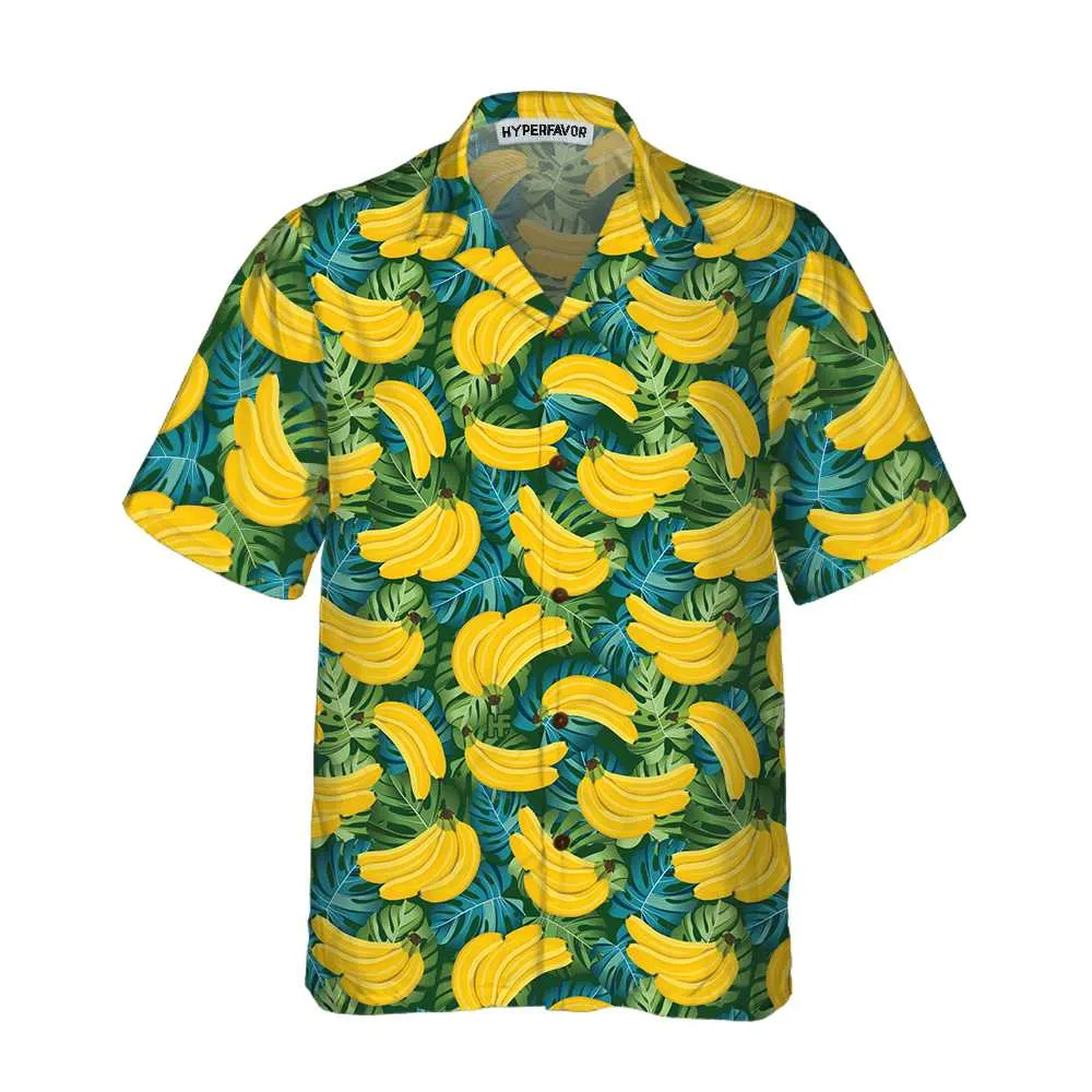 Banana Tropical Pattern Hawaiian Shirt, Funny Banana Shirt For Adults, Banana Pattern Shirt