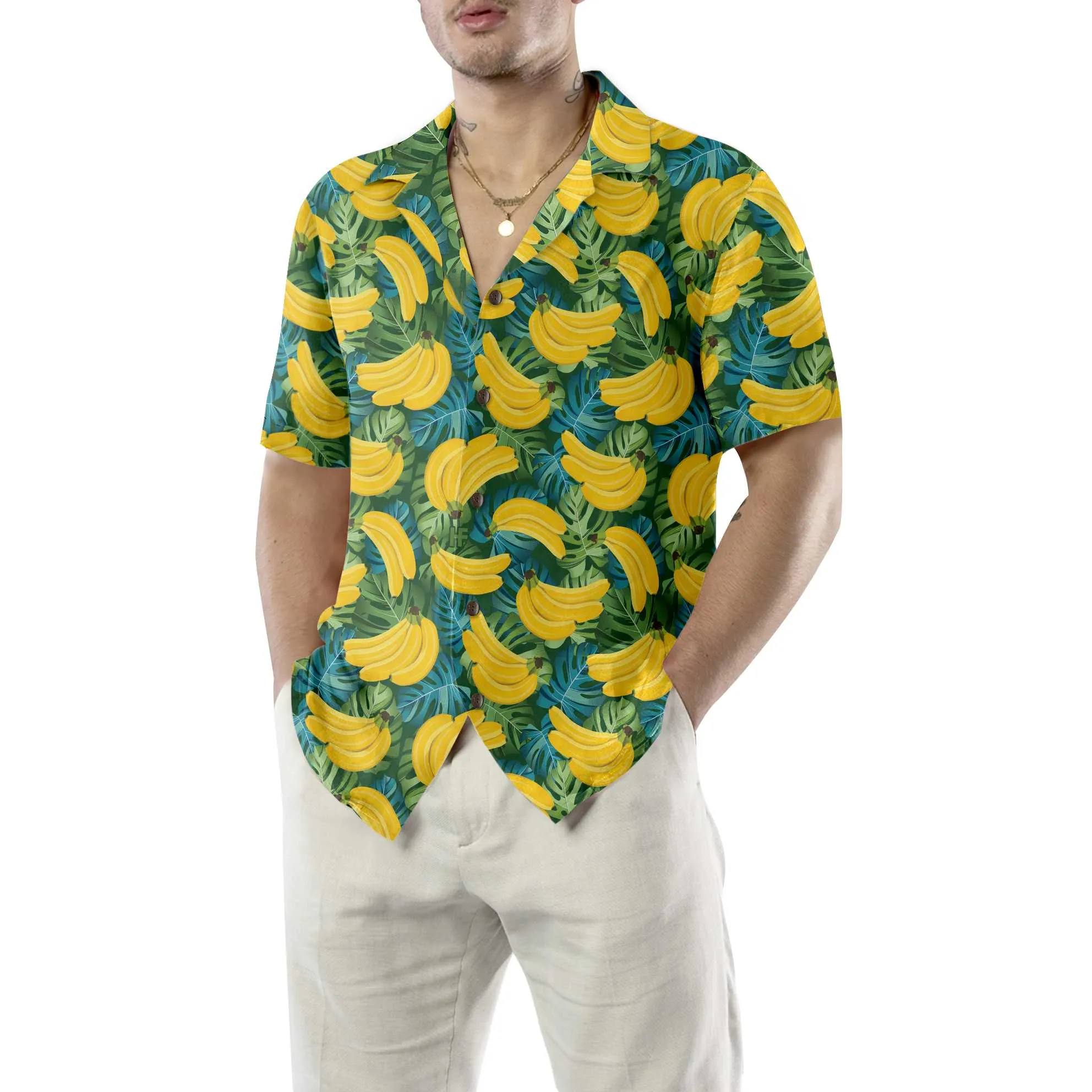 Banana Tropical Pattern Hawaiian Shirt, Funny Banana Shirt For Adults, Banana Pattern Shirt