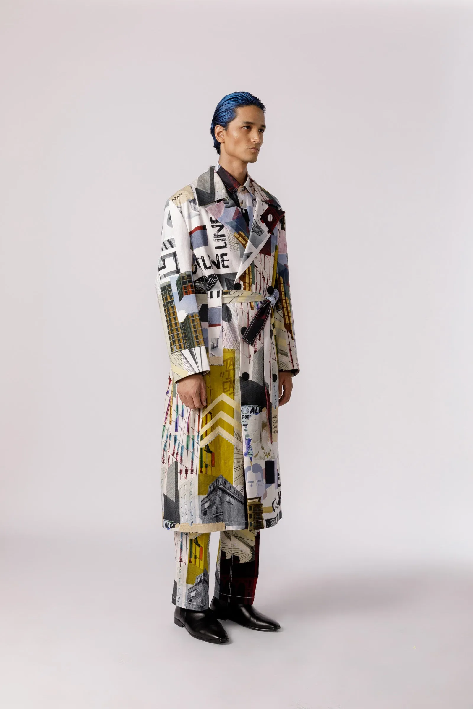 Bauhaus mosaic printed trench