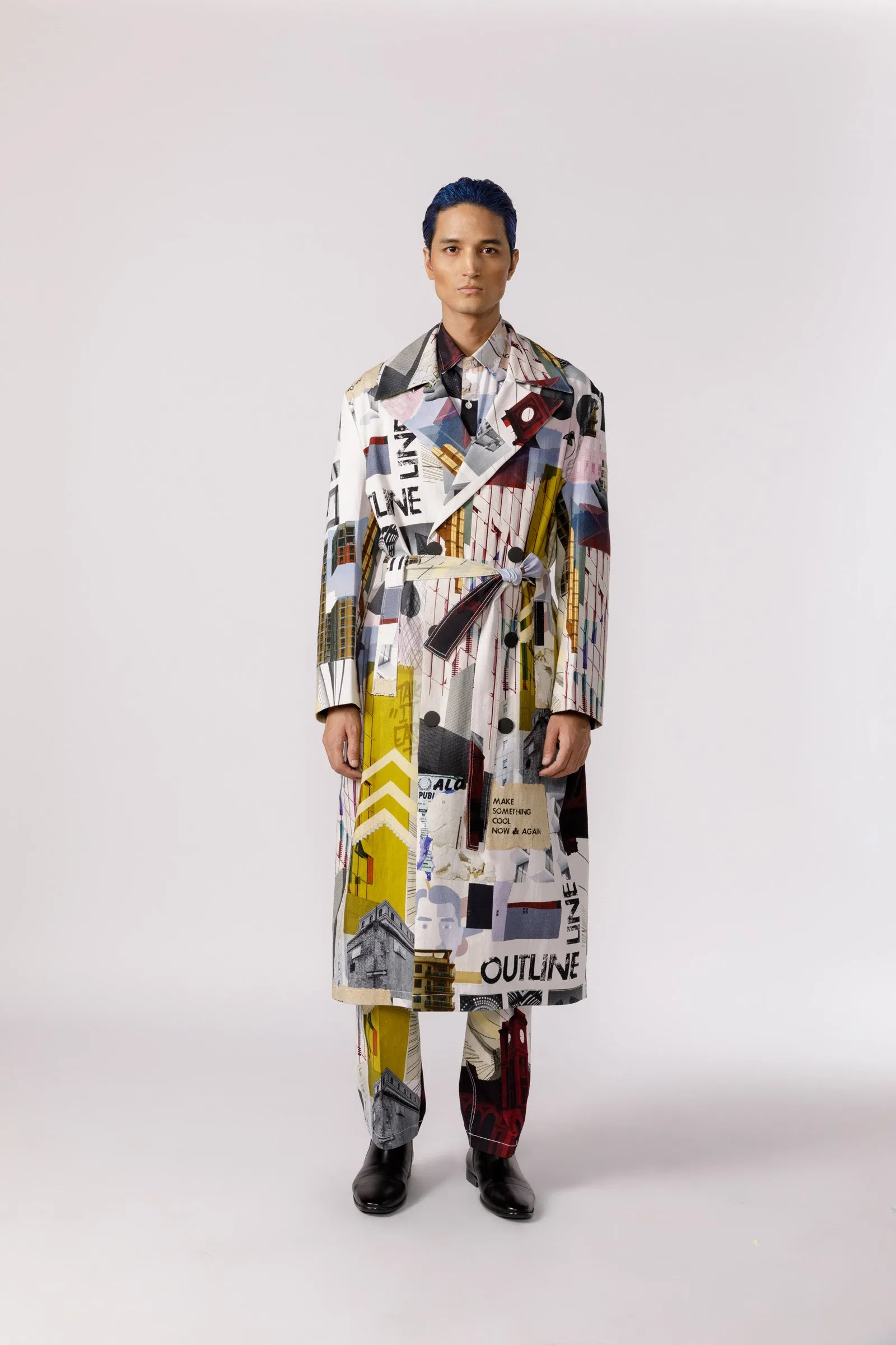 Bauhaus mosaic printed trench