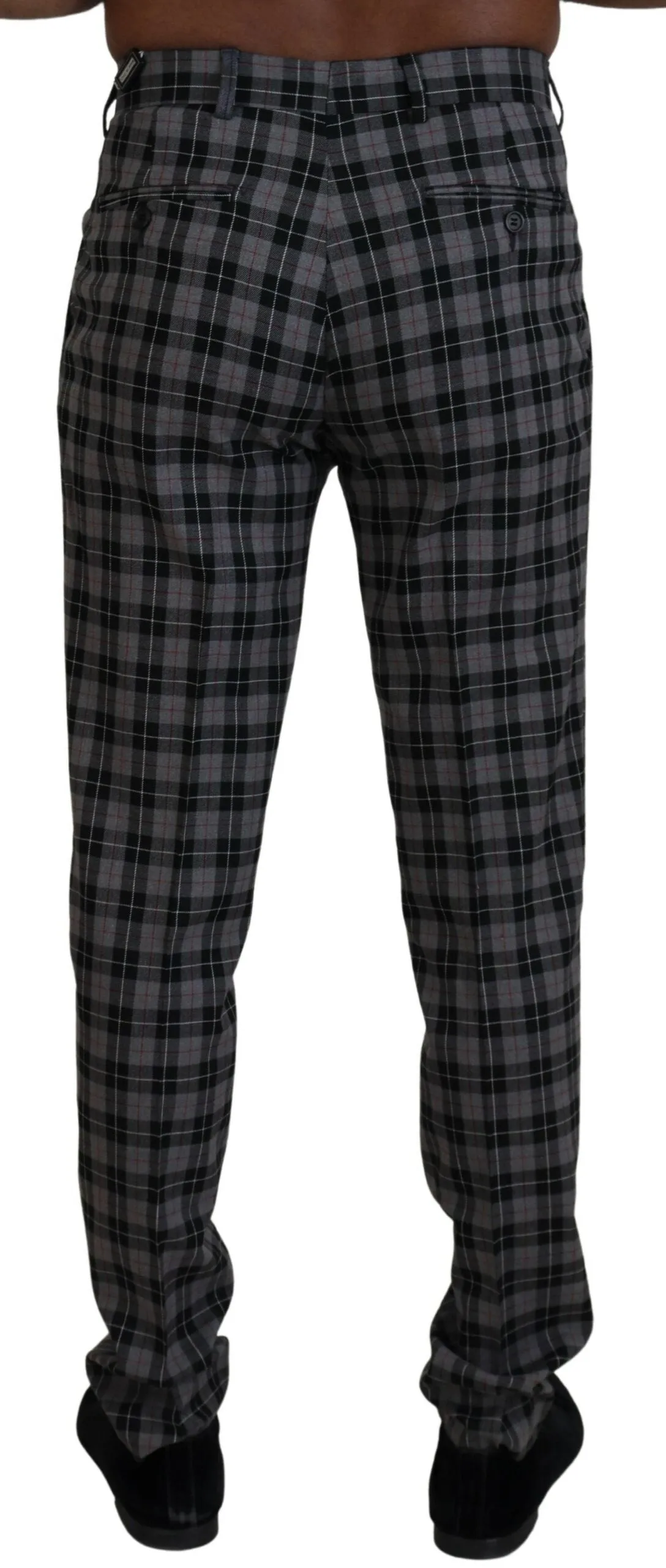 BENCIVENGA Gray Checkered Slim Fit  Pants