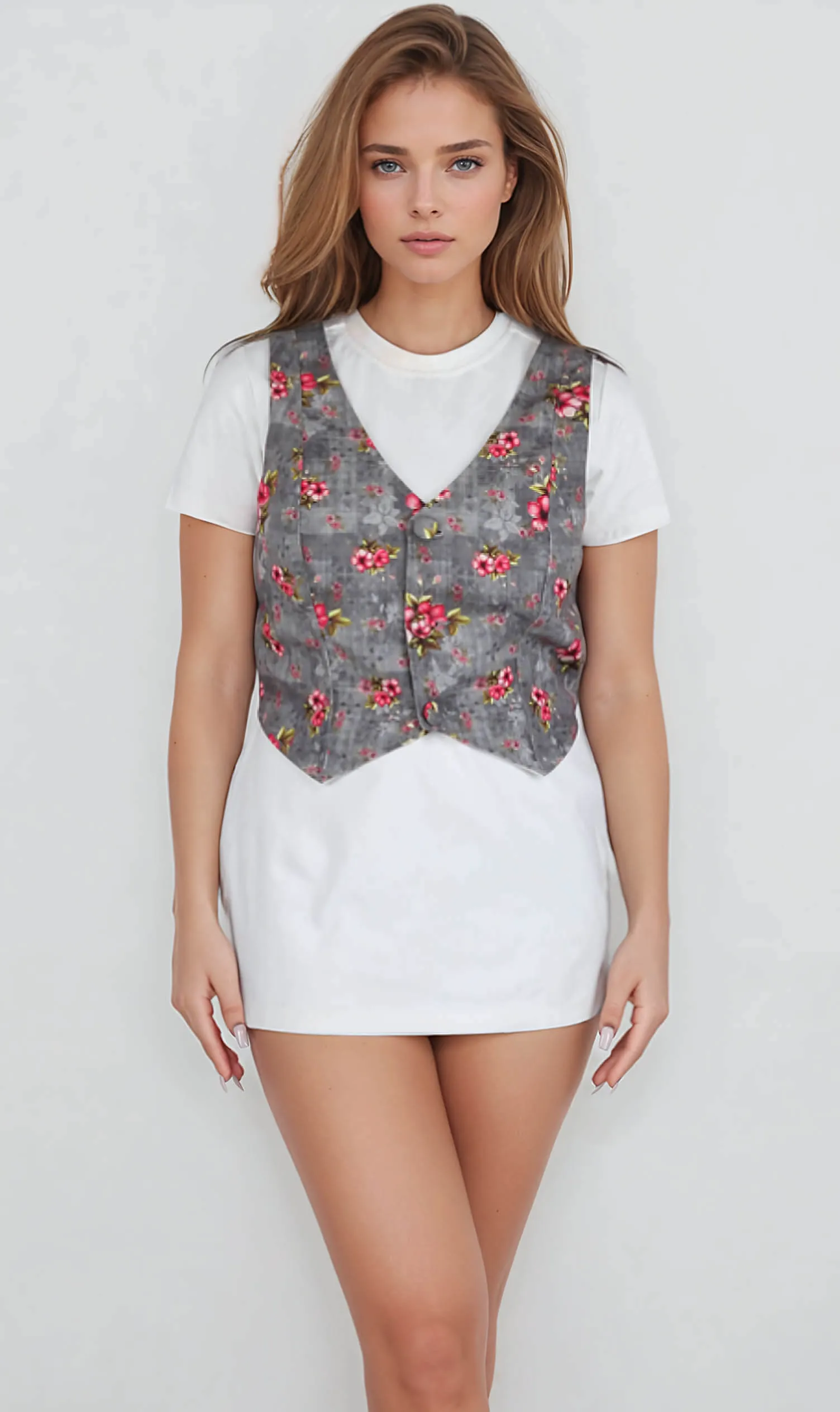 Bertha Floral Print Waist Coat