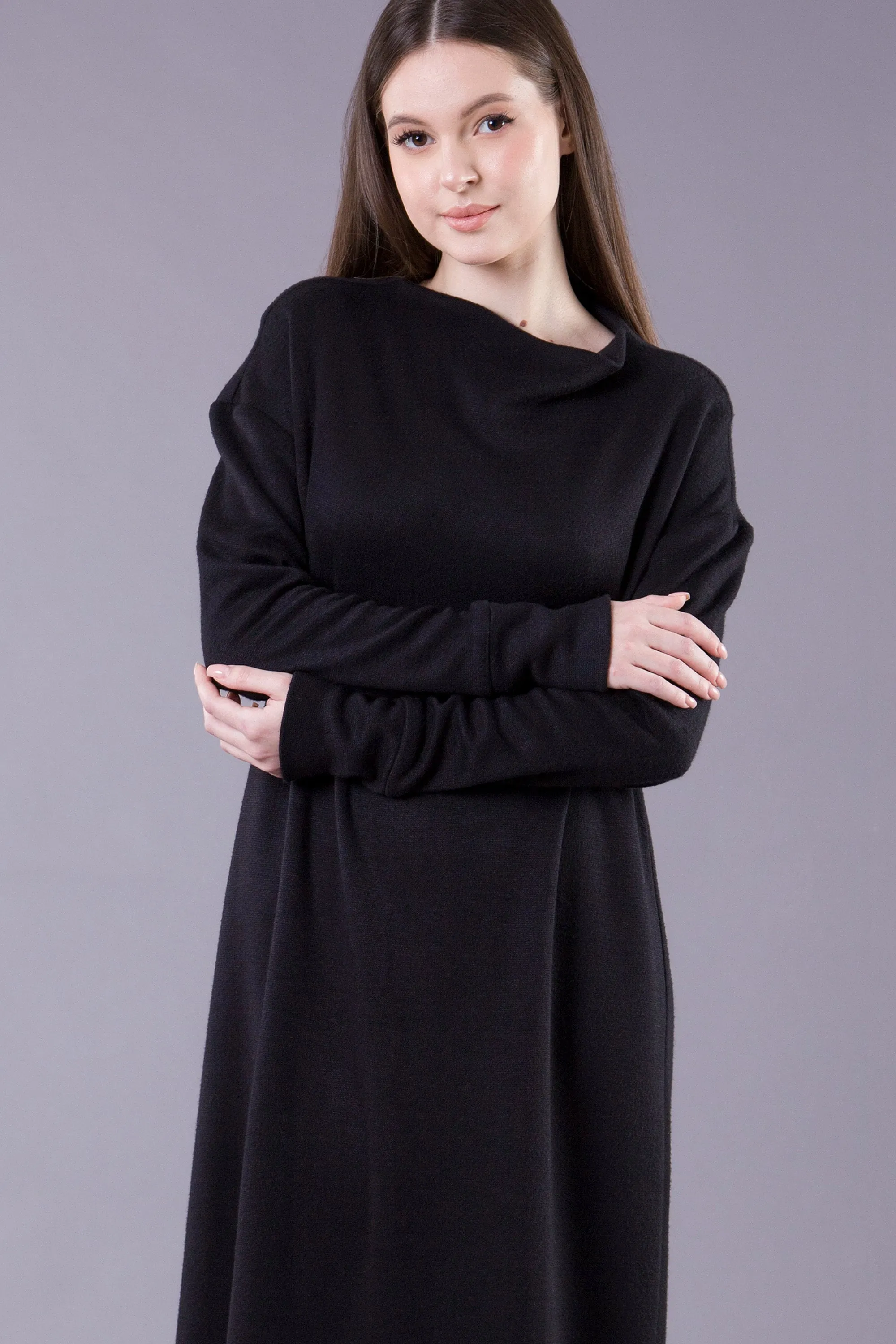 Black maxi sweater dress