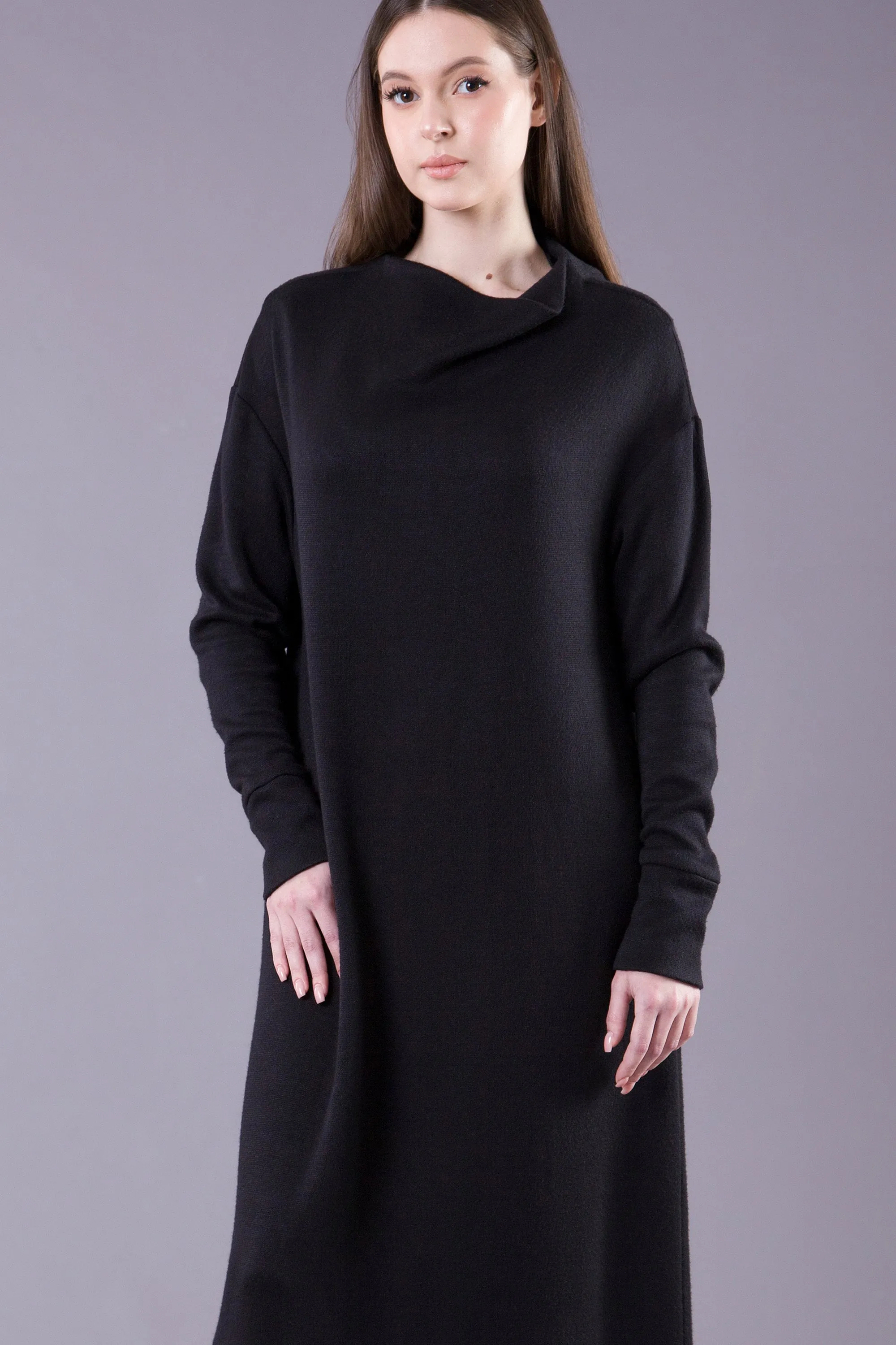 Black maxi sweater dress