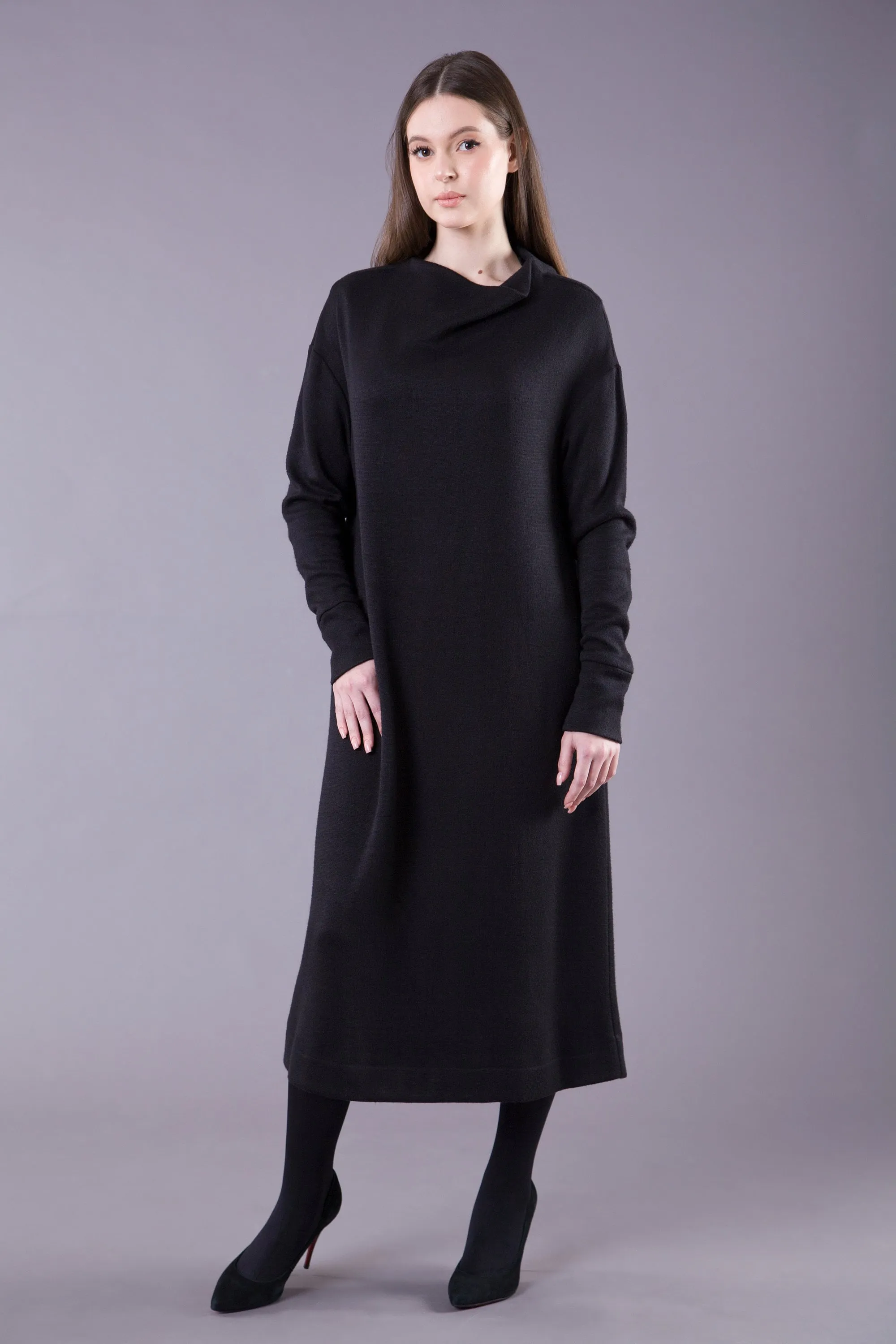 Black maxi sweater dress