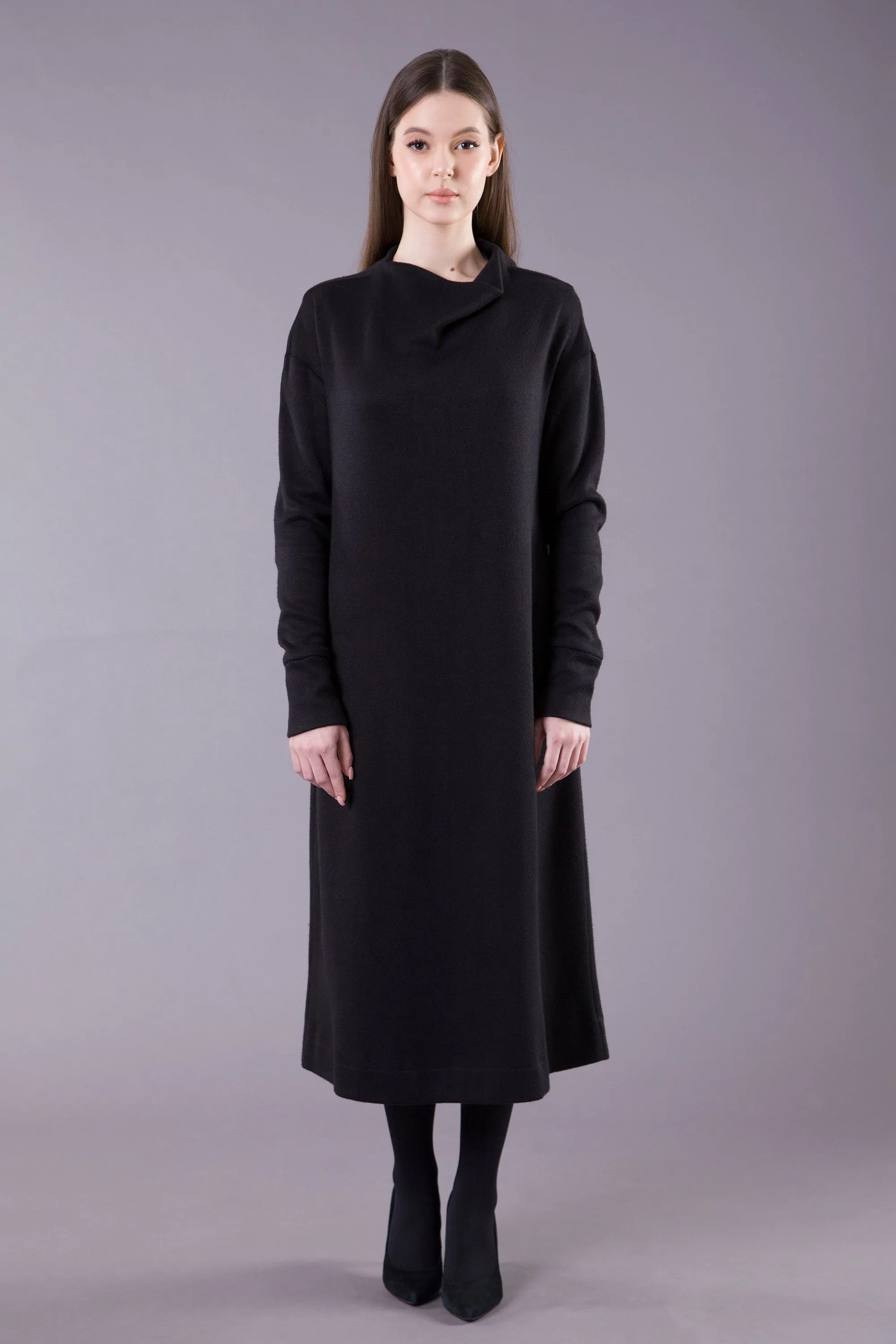 Black maxi sweater dress