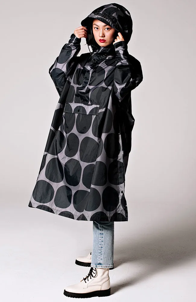 Black polka dot Poncho