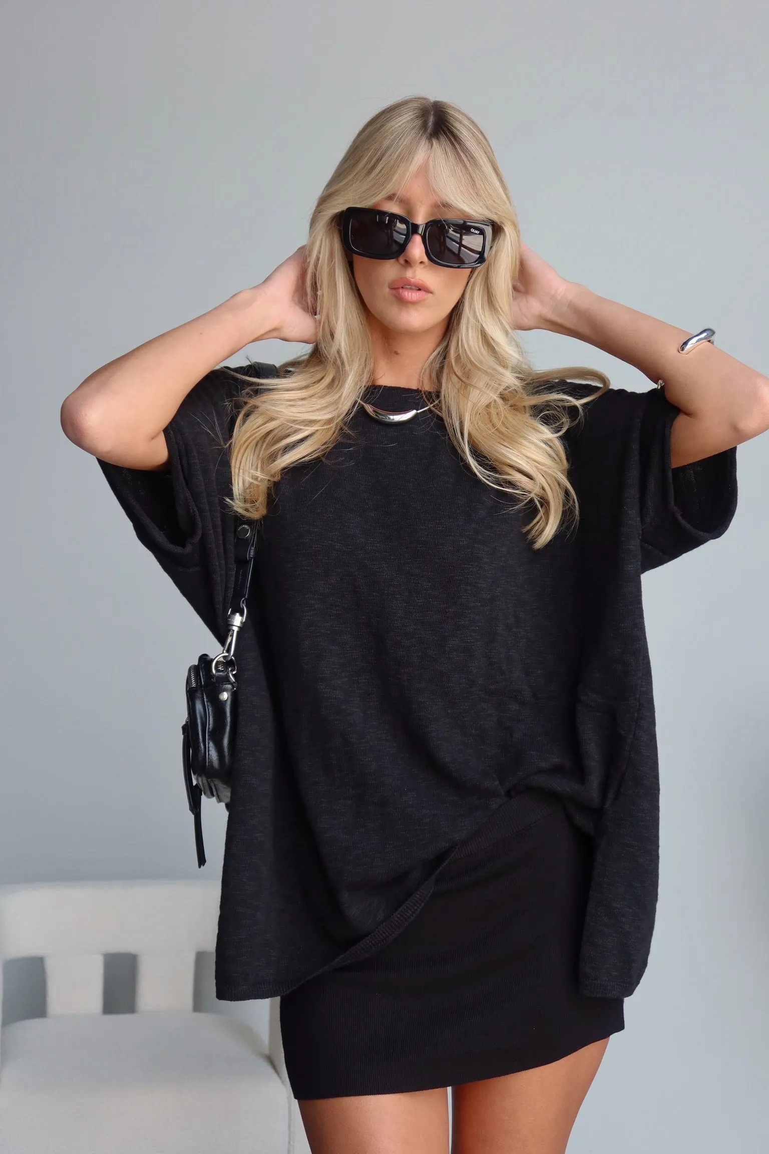 Blakelee Sweater Top in Black