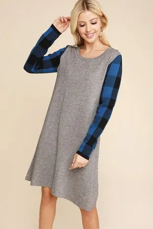 Blue Buffalo Plaid Dress