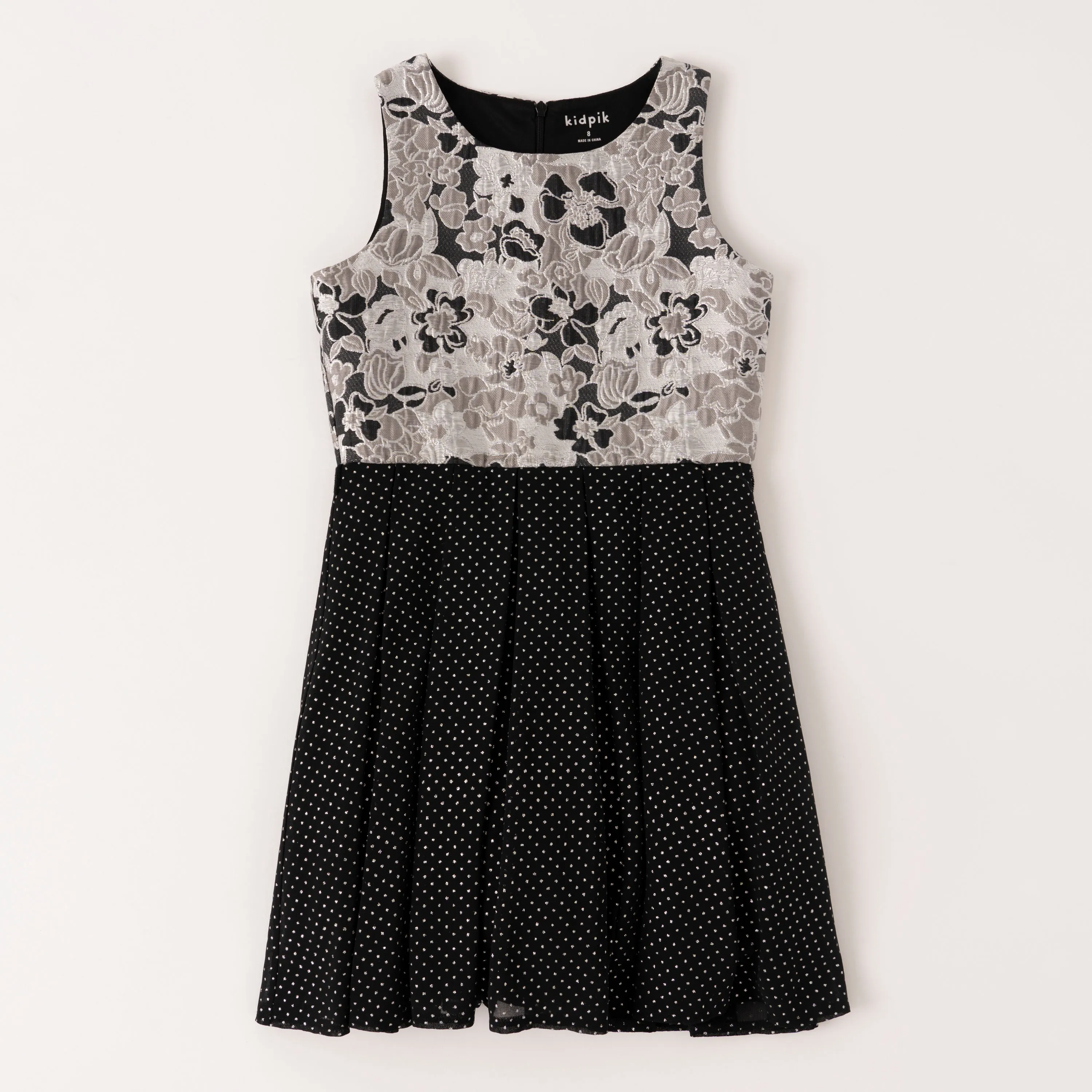 Brocade Glitter Mesh Dress