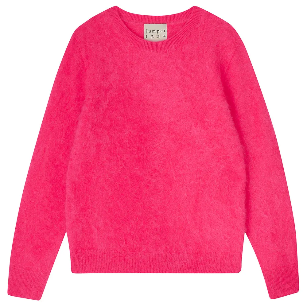 Brushed Cashmere Crew in Watermelon