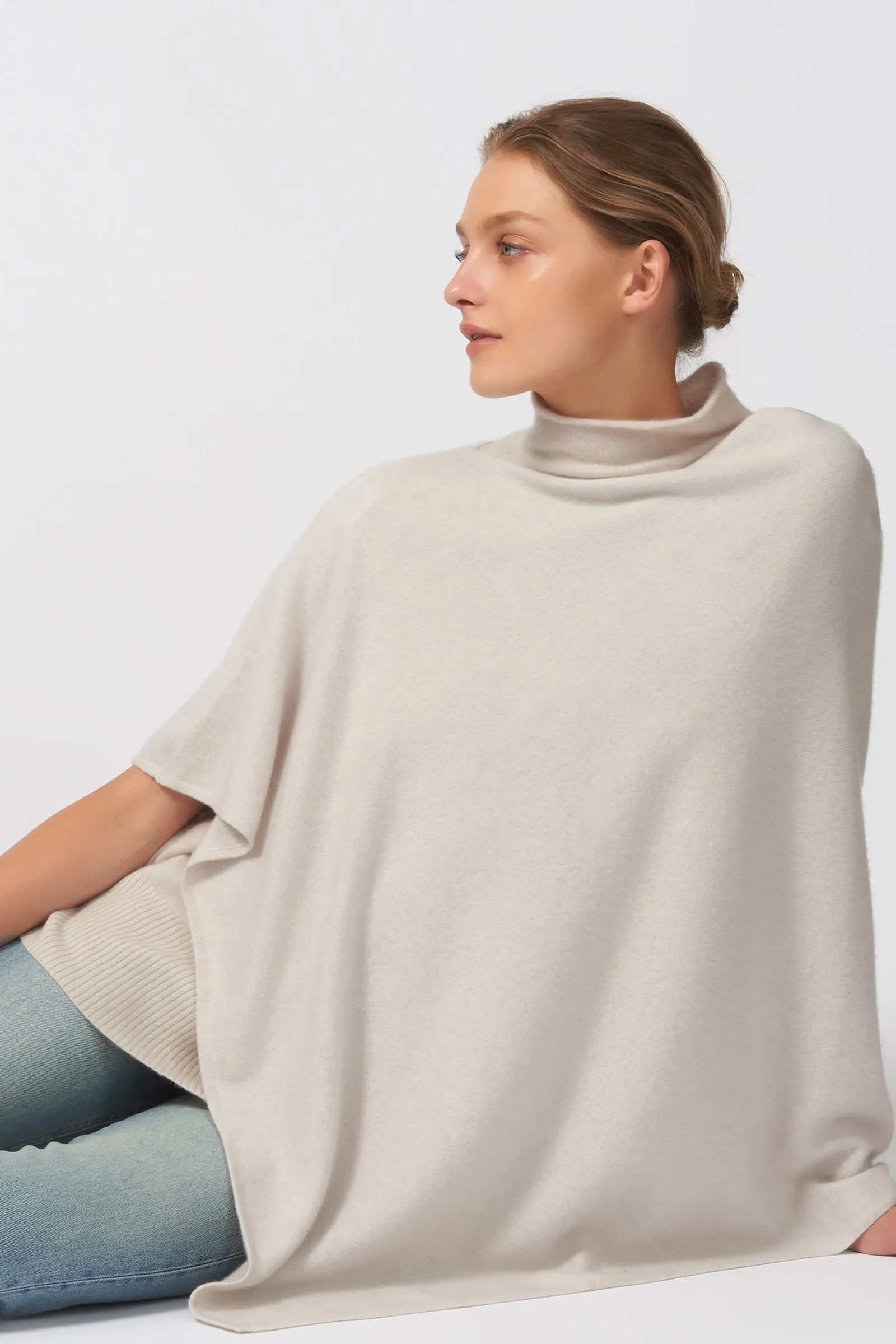 Cashmere Poncho - Haze