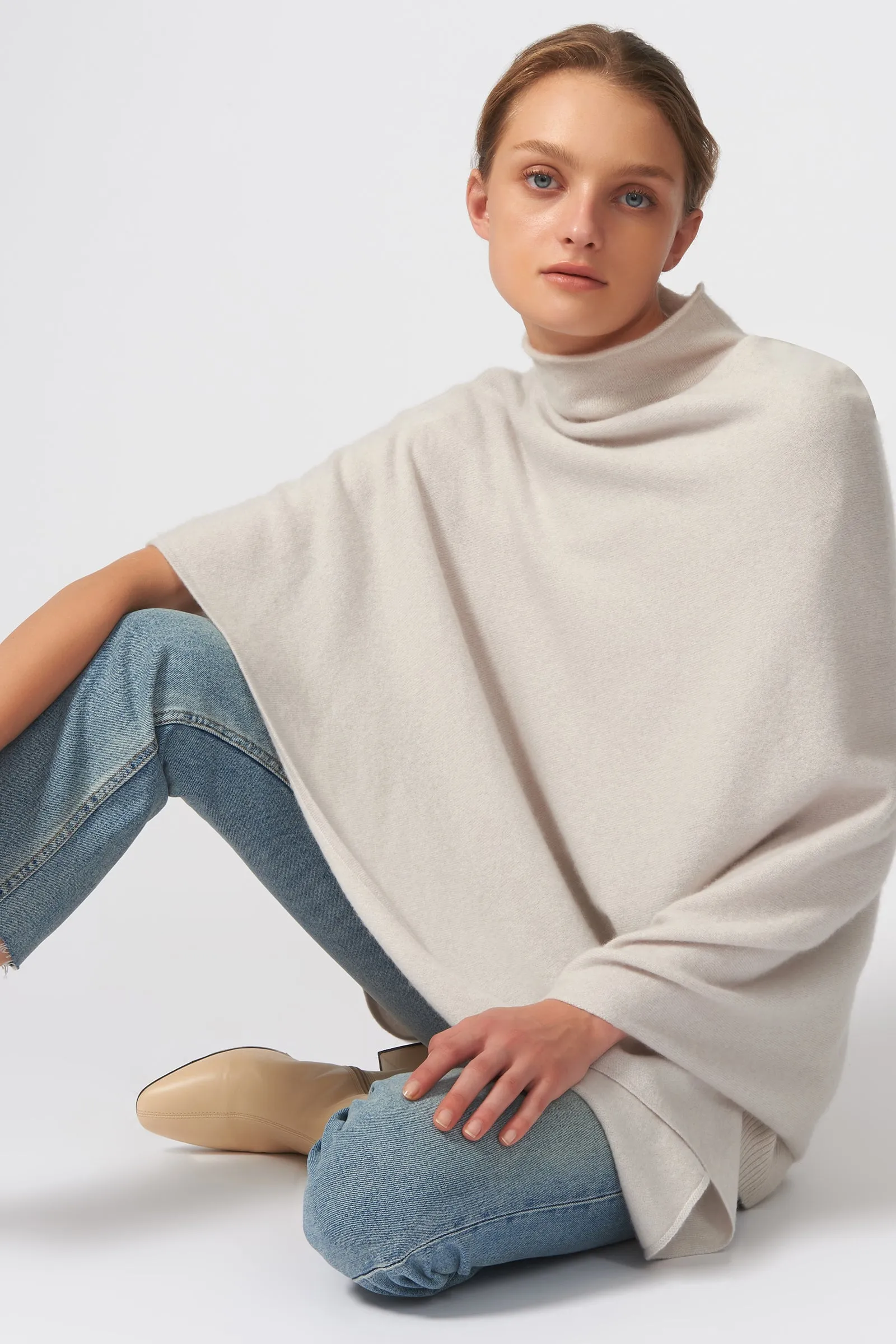 Cashmere Poncho - Haze