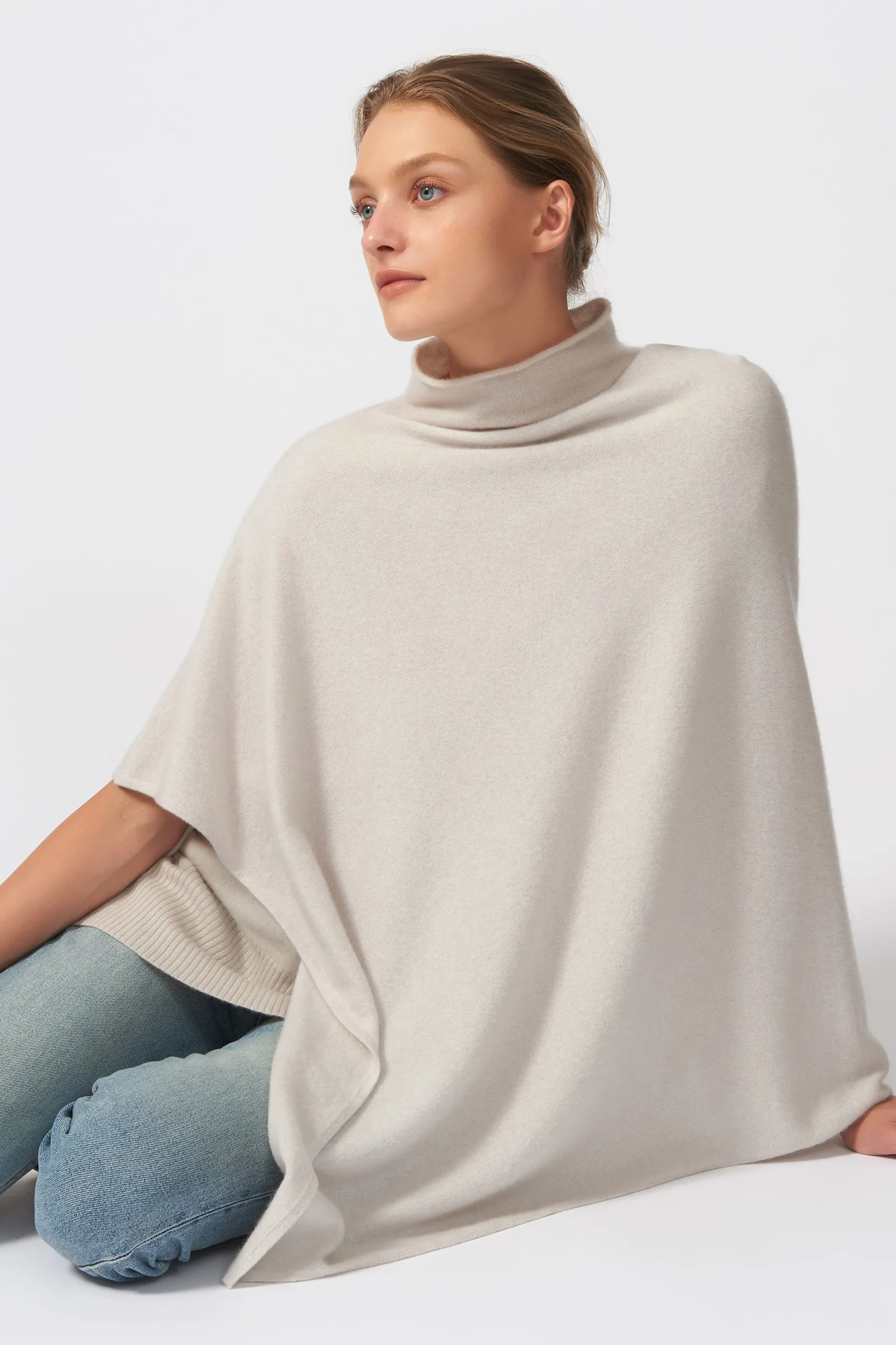 Cashmere Poncho - Haze