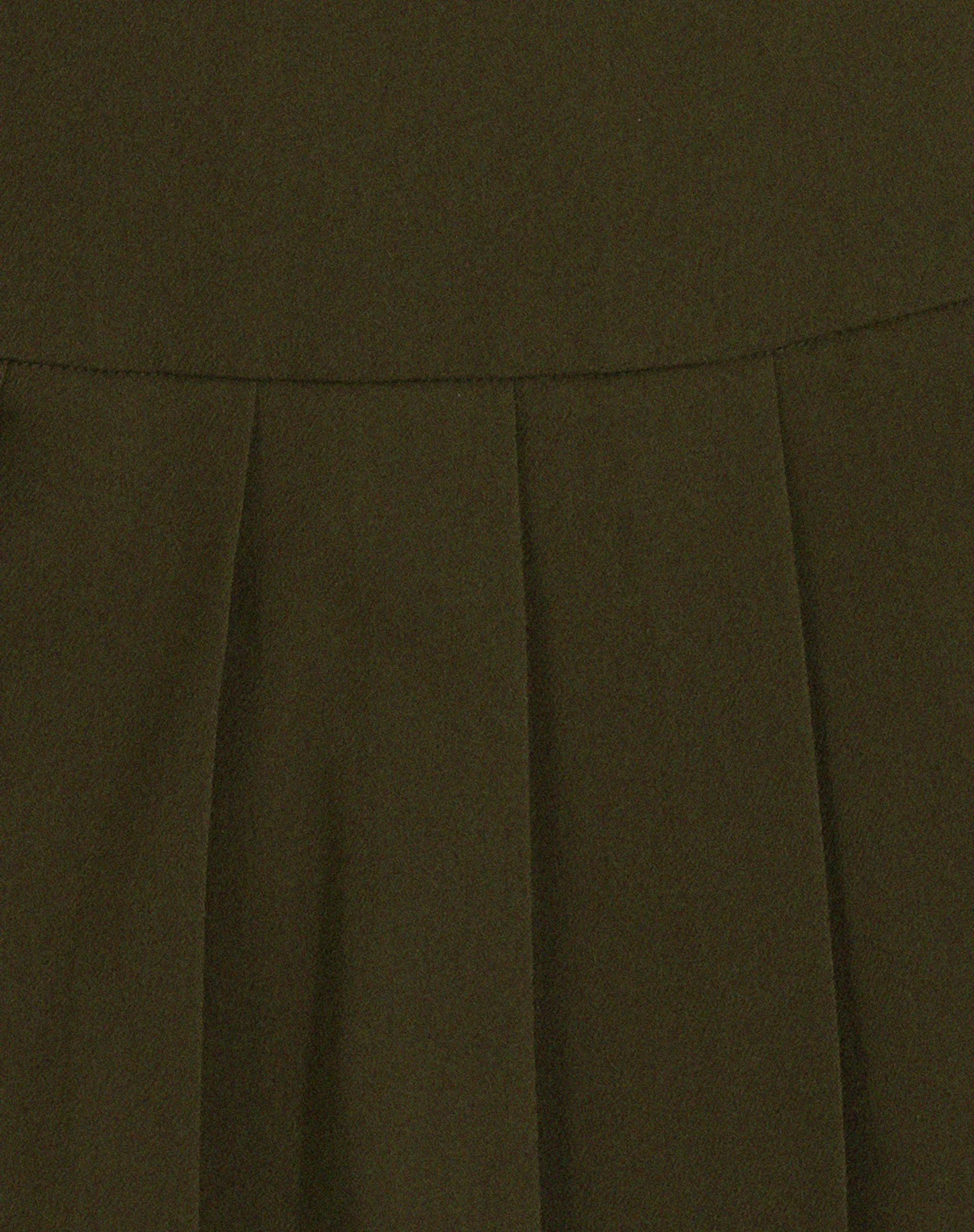 Casini Pleated Micro Skirt in Dark Khaki