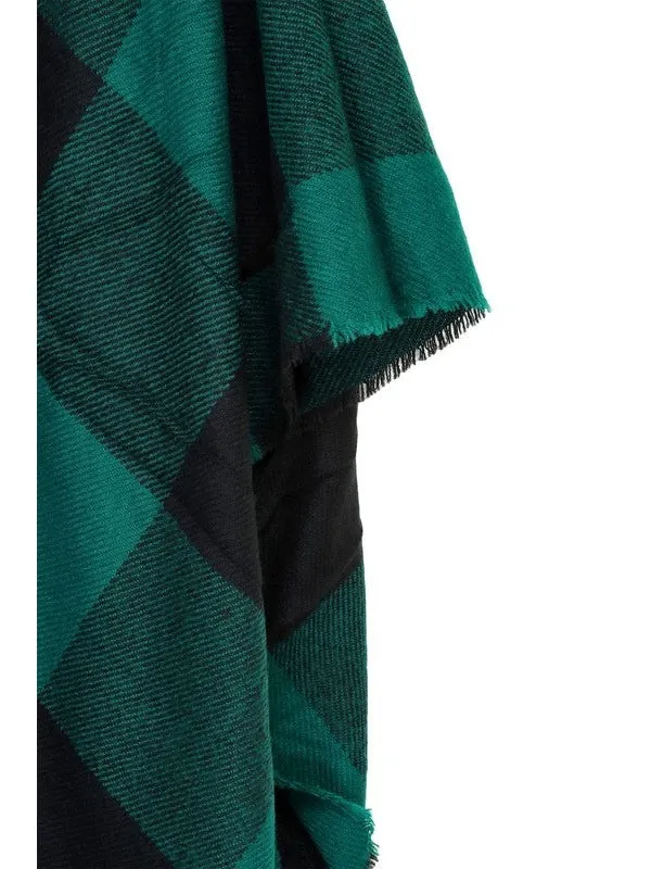 Check Plaid Ruana Poncho