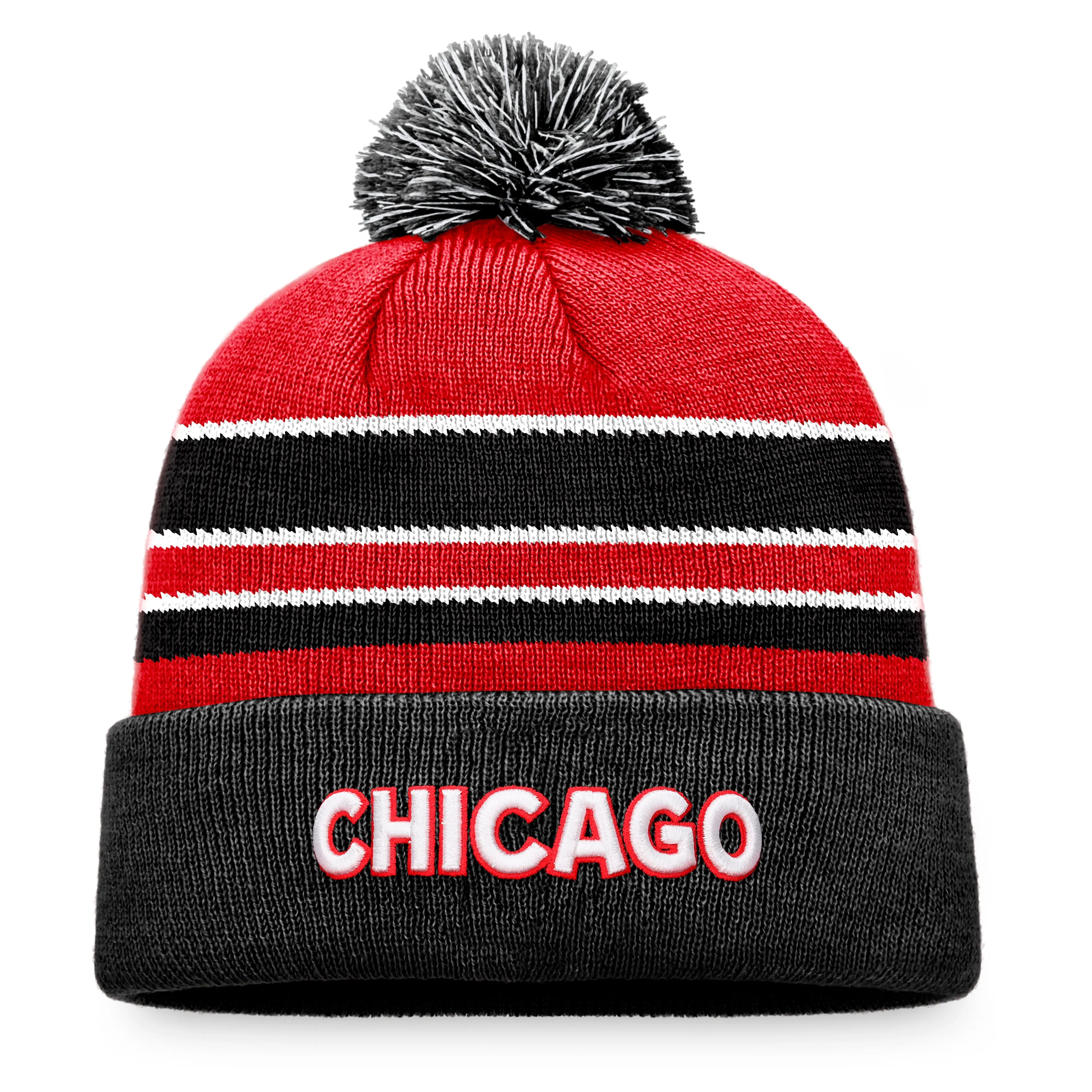 Chicago Blackhawks Retro Reverse Special Edition 2.0 Authentic Pro Fanatics Cuff Knit Pom Toque