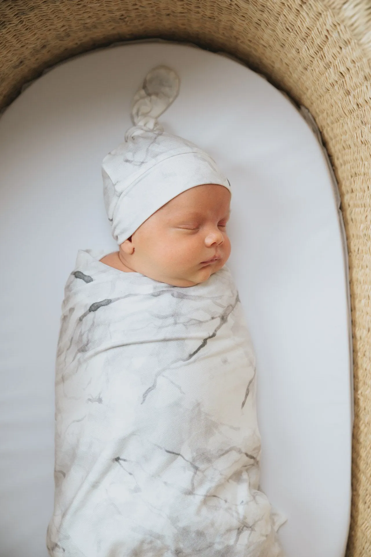 Copper Pearl Marble Top Knot Hat