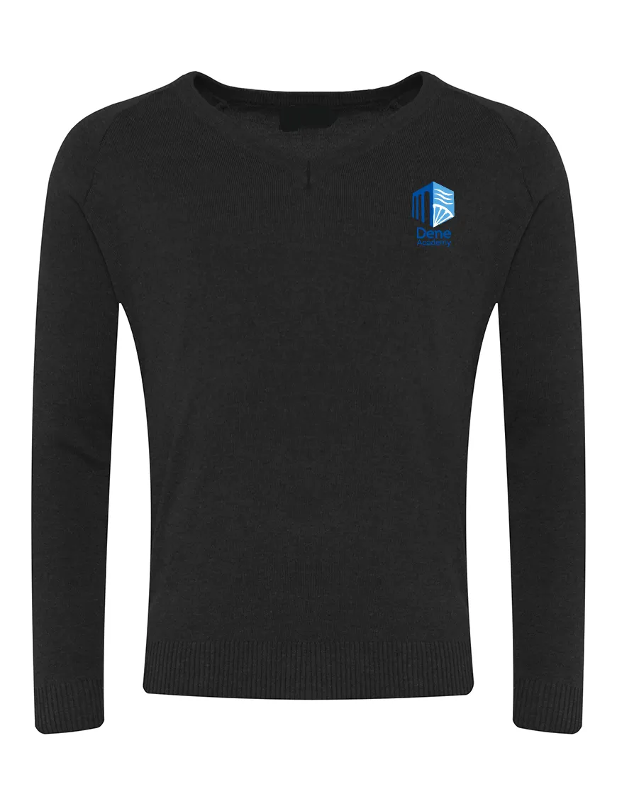 Dene Academy Black V Neck Jumper