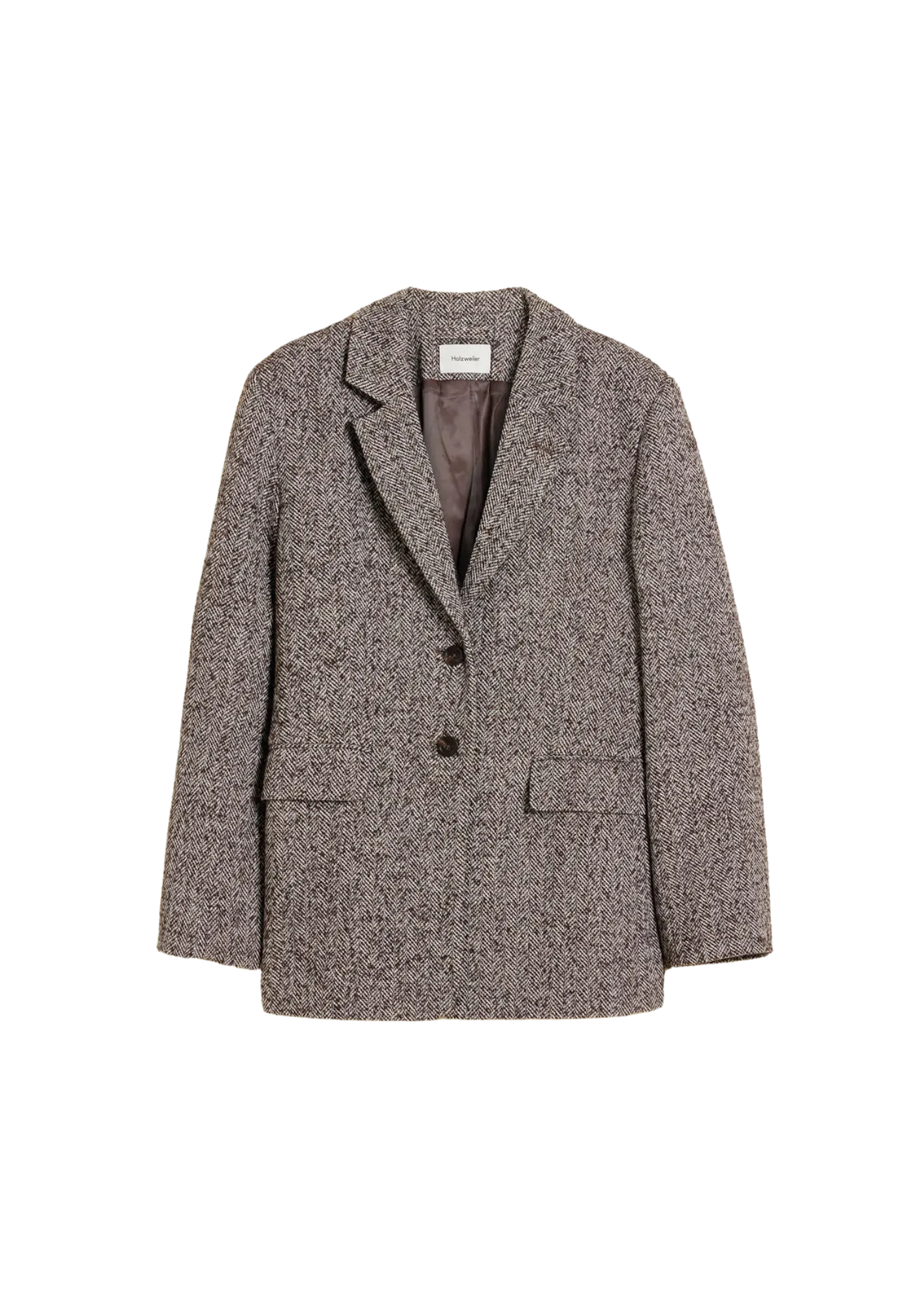 Emi Herrinbone Blazer - Brown Mix