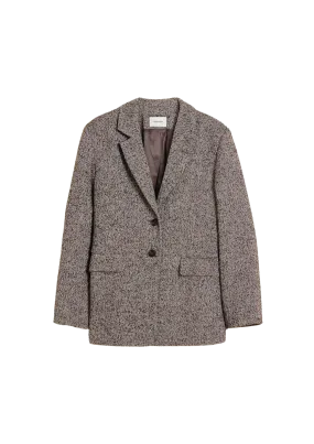 Emi Herrinbone Blazer - Brown Mix