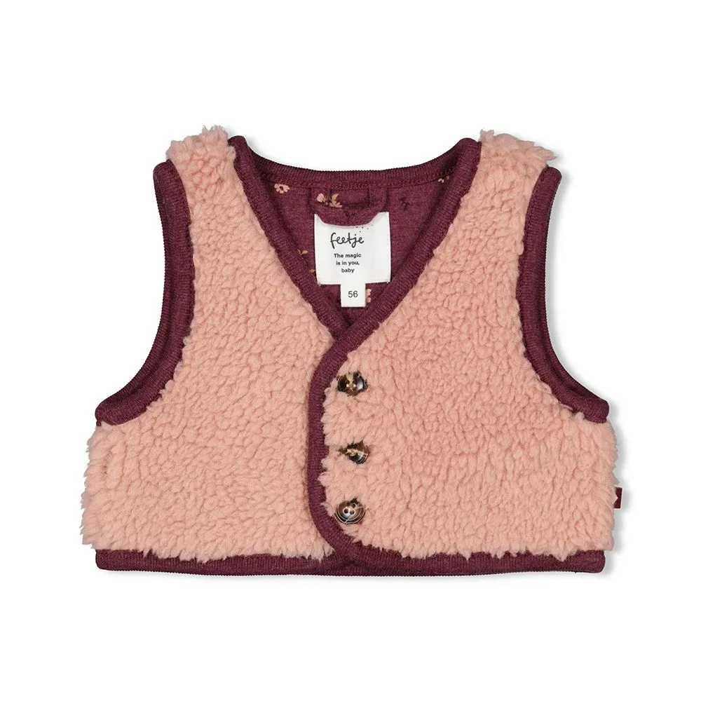 Feetje Bouclé gilet - Blooming Meadow