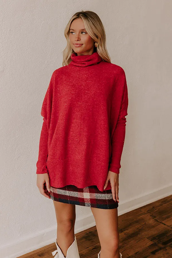 Fireside Cuddles Sweater in Red