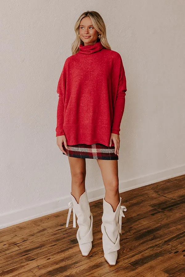 Fireside Cuddles Sweater in Red