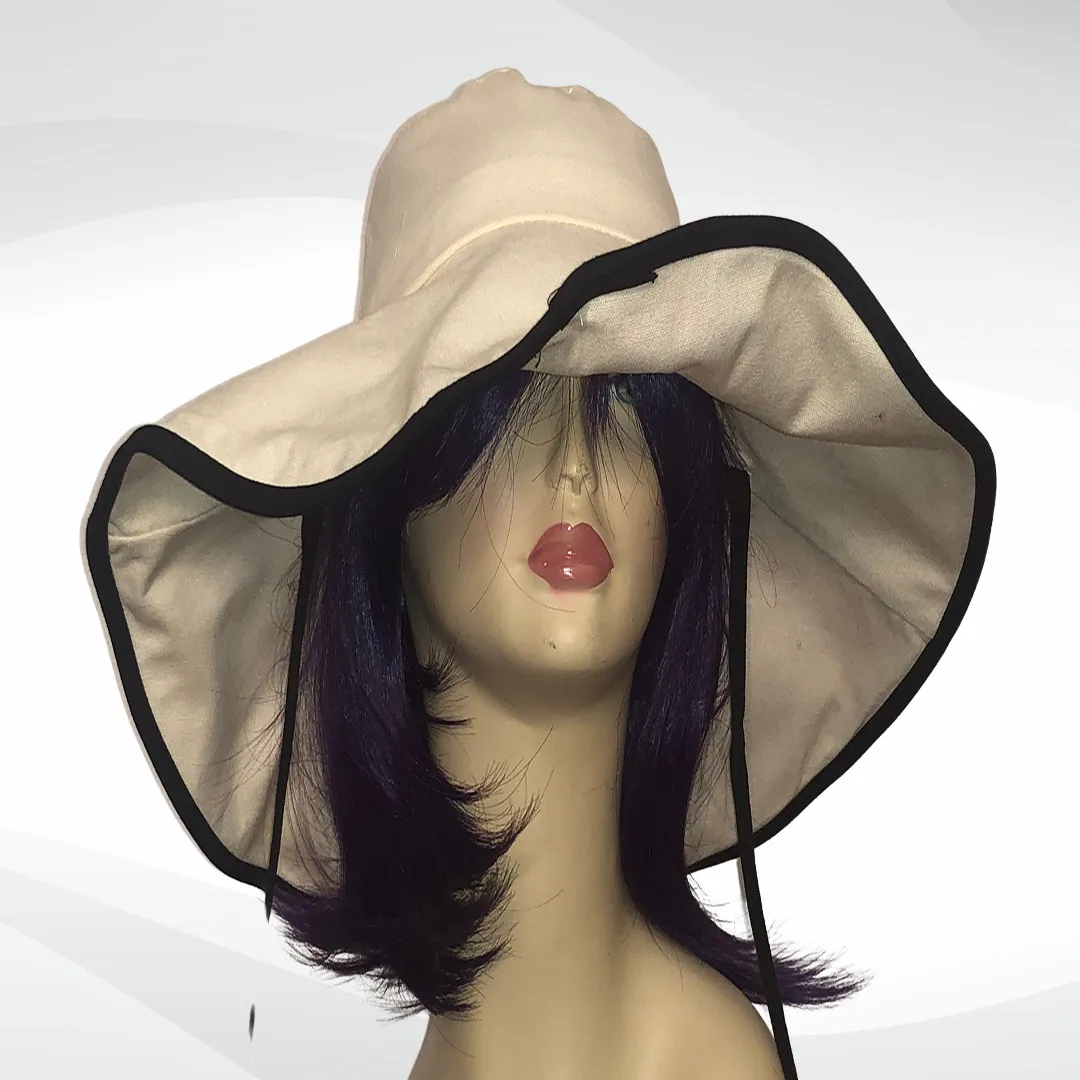 Floppy Sun Hat with Tie - Off White