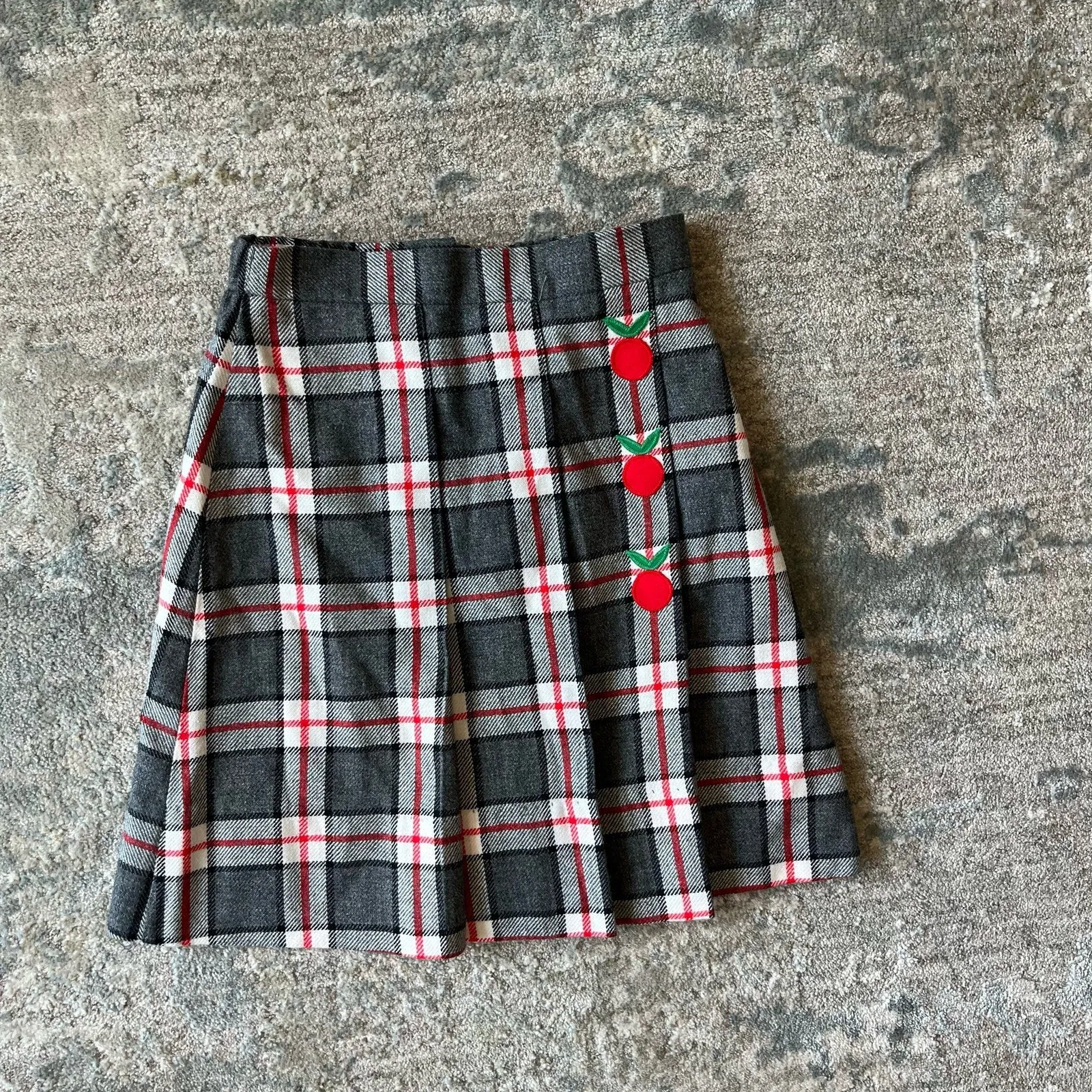 Florence Eiseman Vintage Plaid Apple Skirt 6 USA