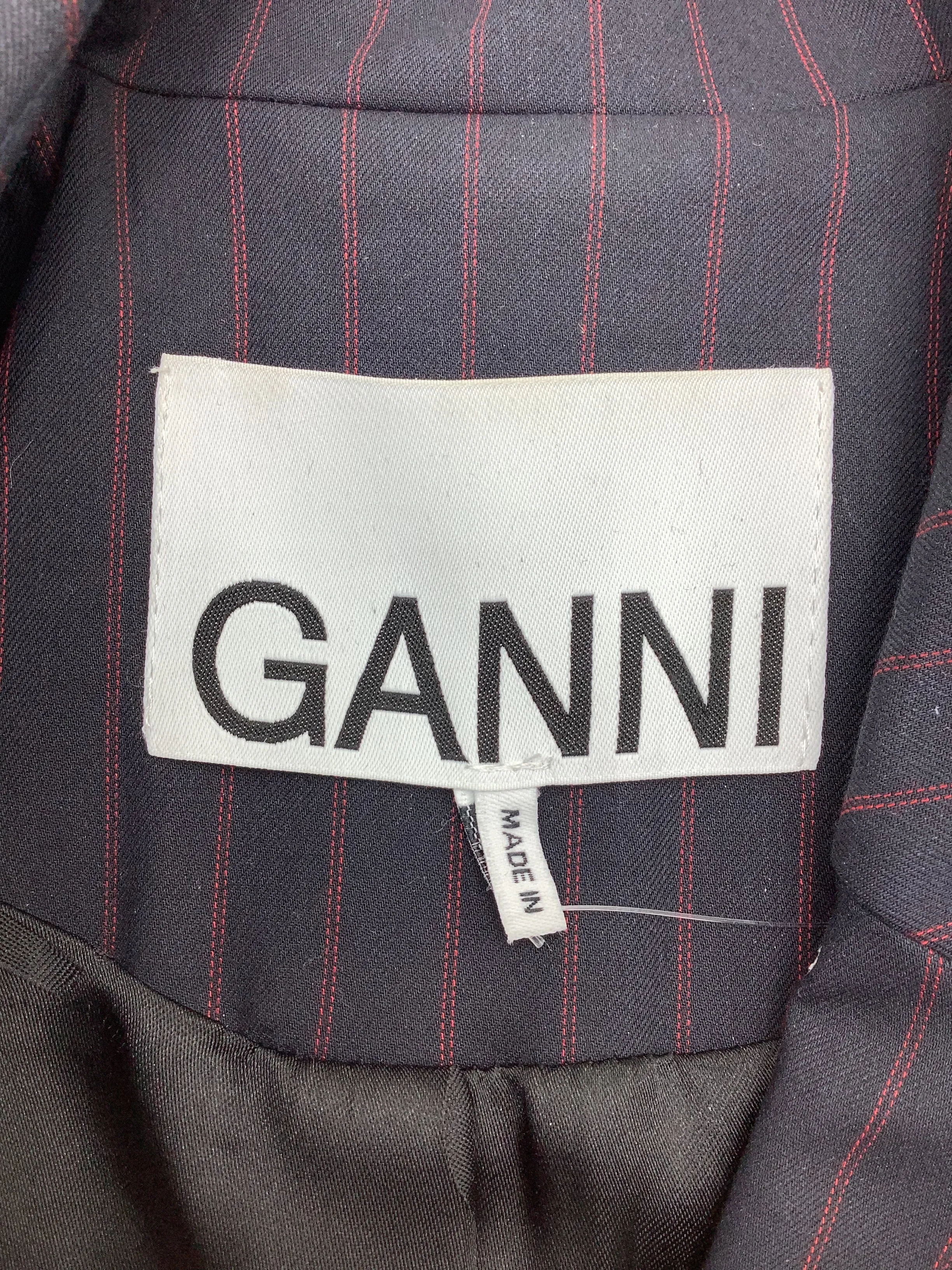 Ganni Blazer Double Breasted Stripe Print Size: US/4 EU/34