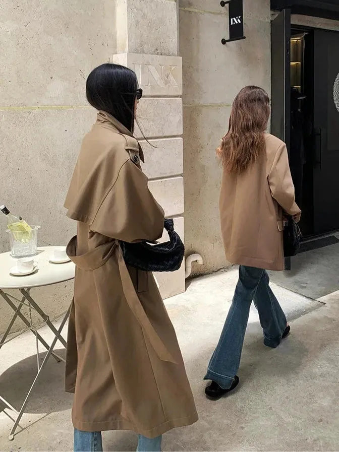 Gema Oversized Khaki Trench Coat