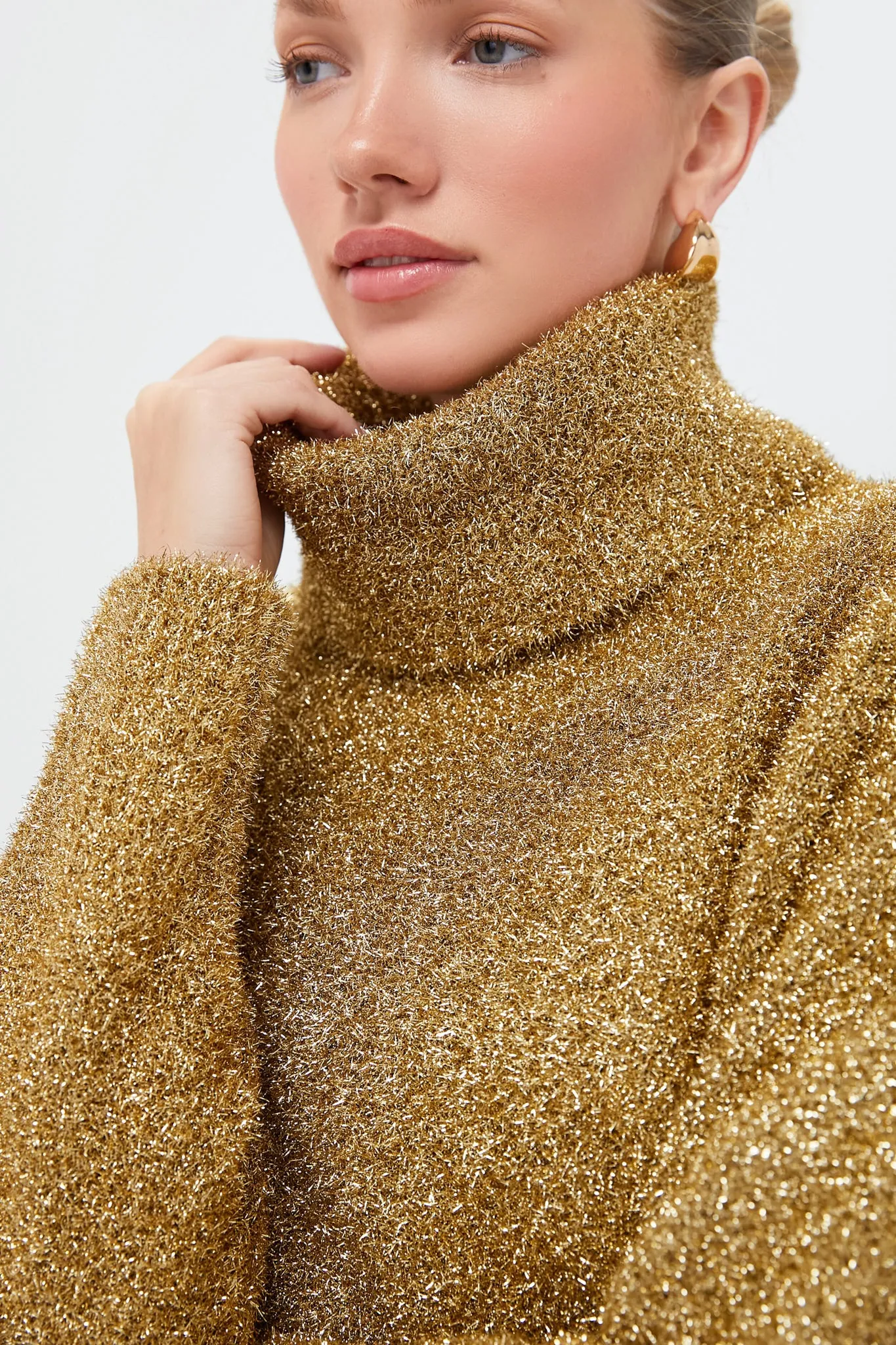 Gold Metallic Gretchen Turtleneck