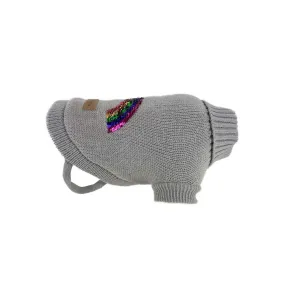 Huskimo Rainbow Dog Jumper Grey 46cm Medium***