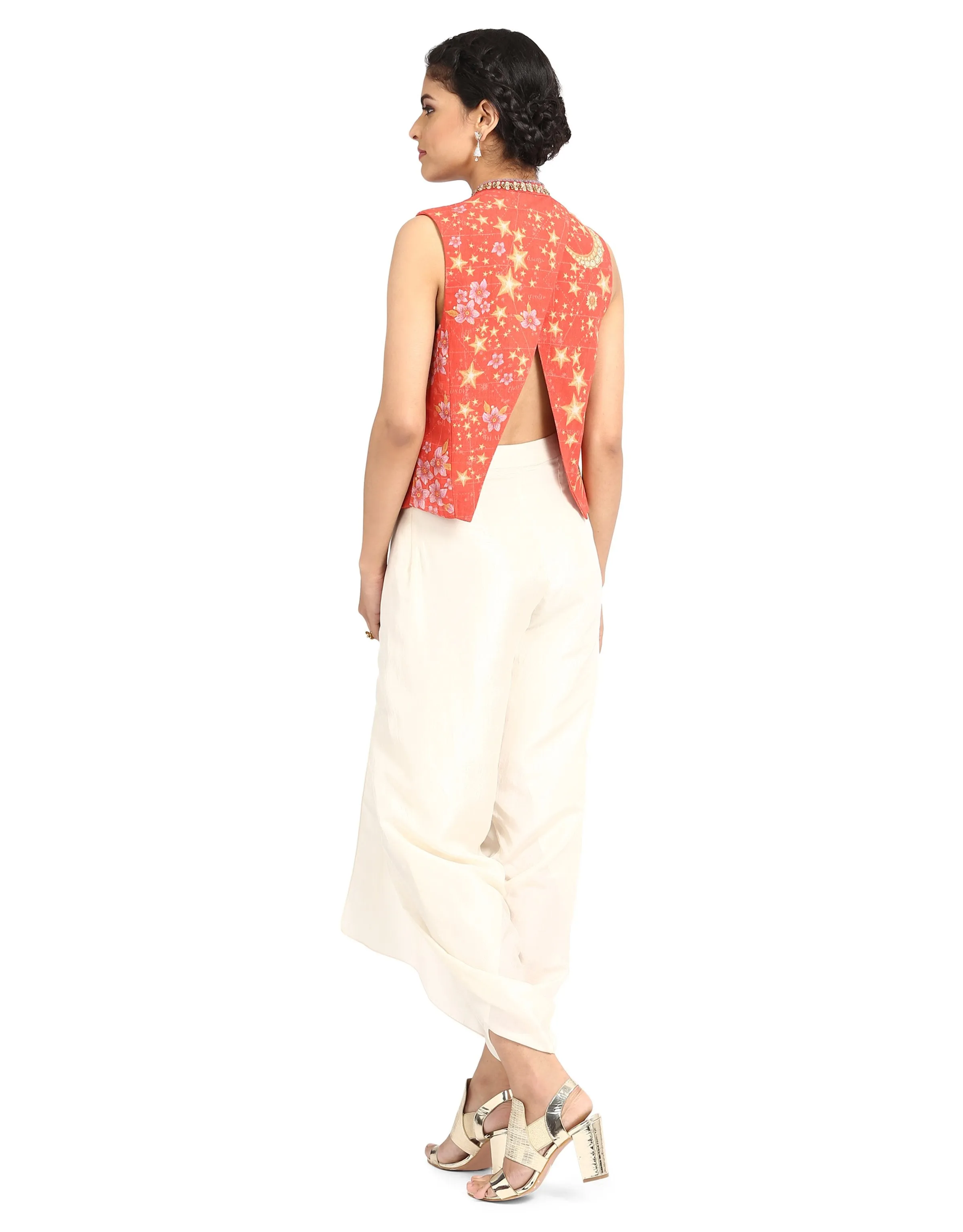 Khadi Gilet- Coral Pink