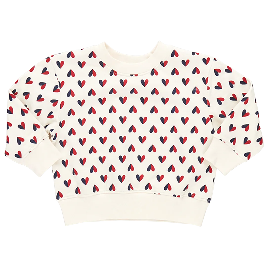 Kids Organic Sweatshirt - Mini Half Hearts