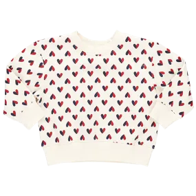 Kids Organic Sweatshirt - Mini Half Hearts