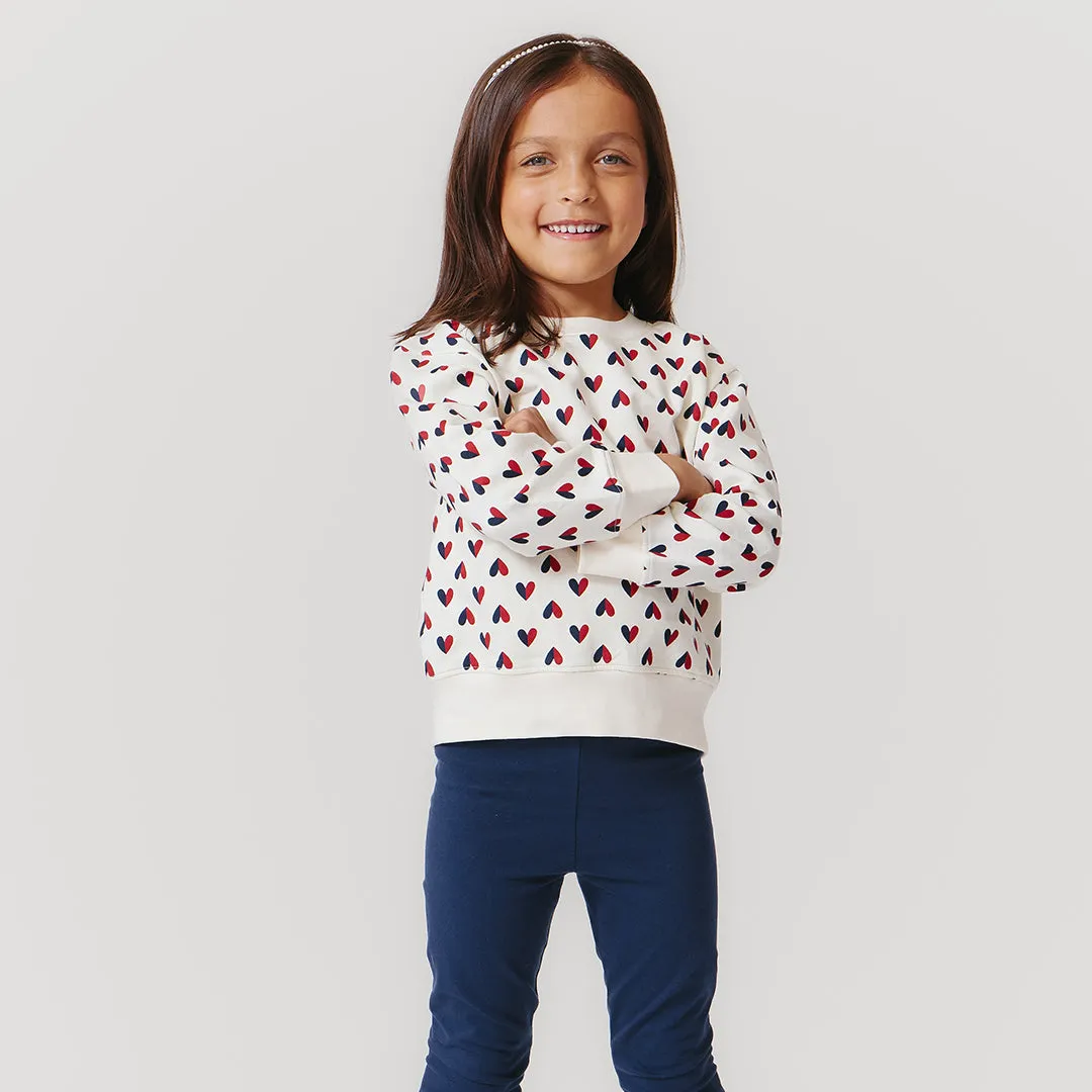 Kids Organic Sweatshirt - Mini Half Hearts