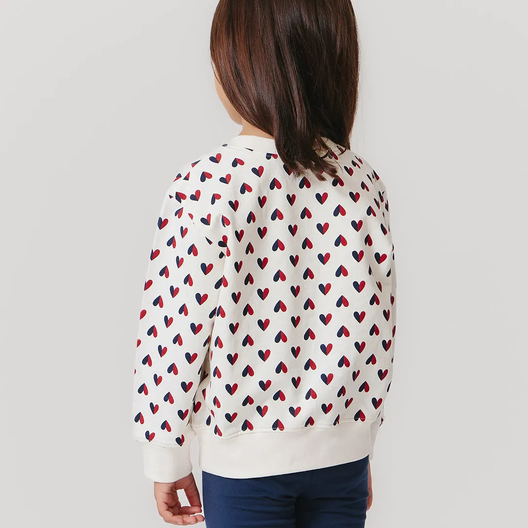 Kids Organic Sweatshirt - Mini Half Hearts