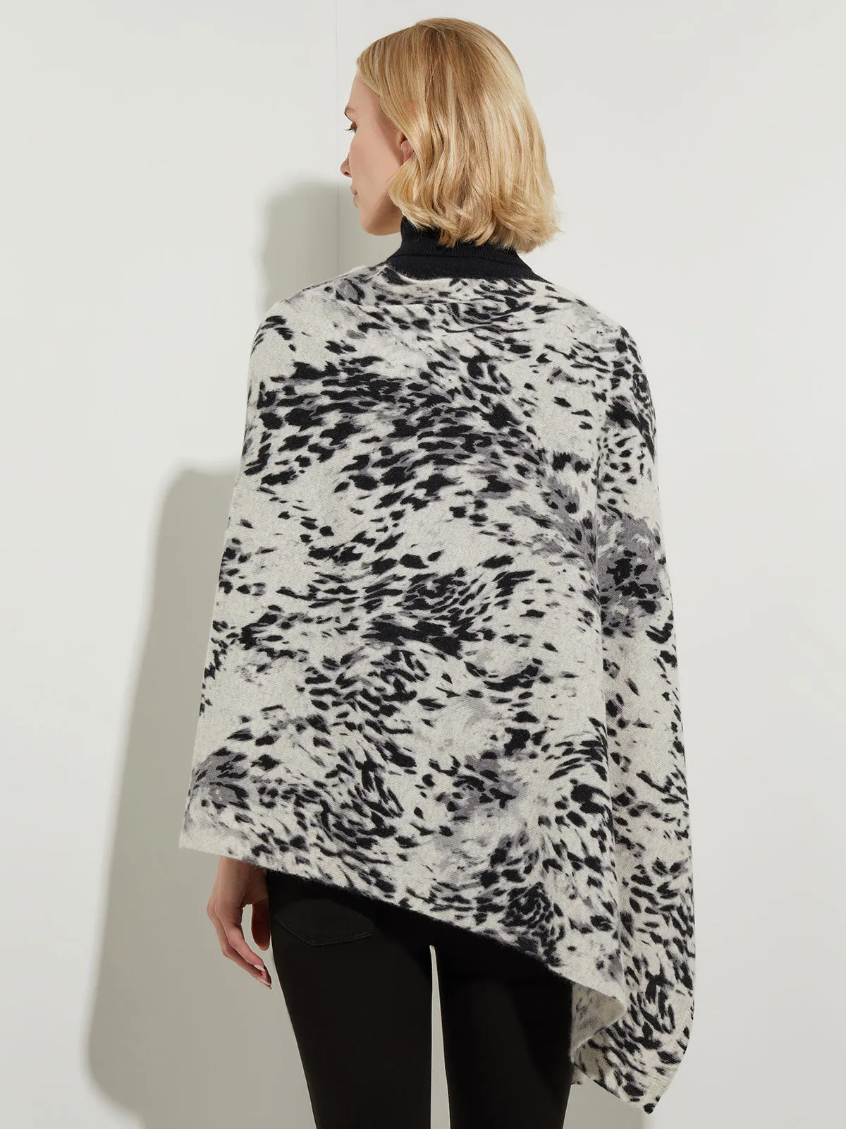 Leopard Print Cashmere Poncho