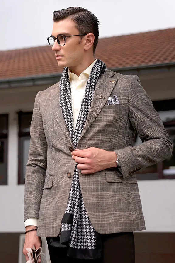 Light Brown Glen Plaid Blazer